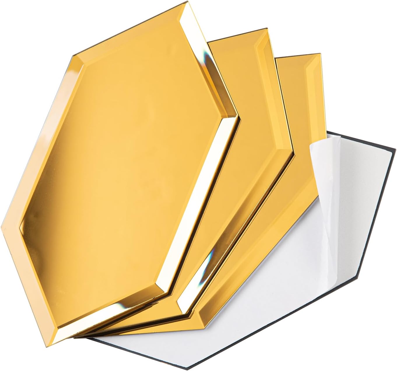 Lovdeco Peel & Stick Gold Antique Mirror Tile 3x12 Inch Beveled (20 Pcs)