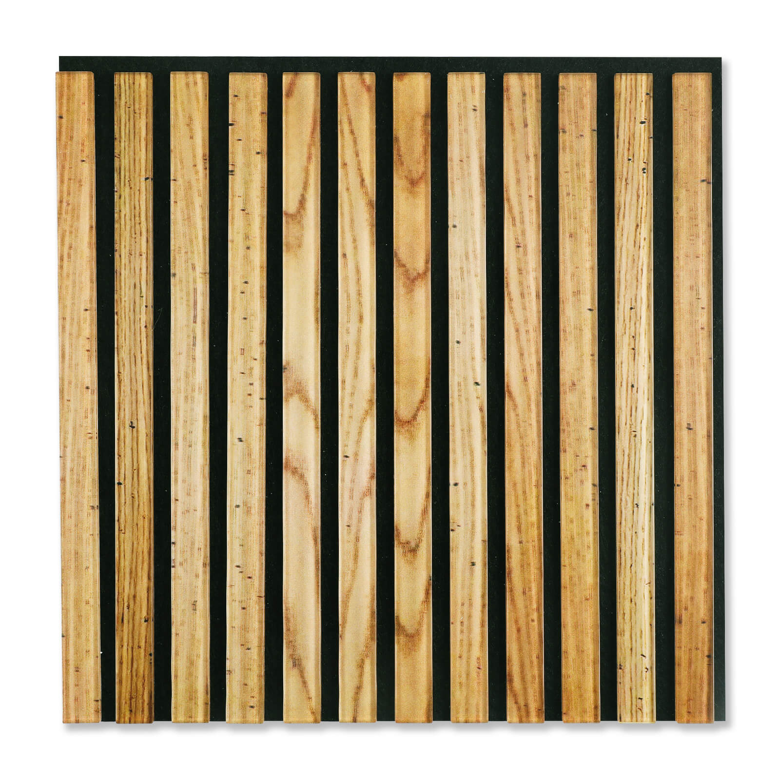 Lovdeco Acoustic Wall Panels, 10 Pack 12'' Fluted Acoustic Panels, Glass Slat Sound Absorbing Panels for art Wall Decorative, Teak