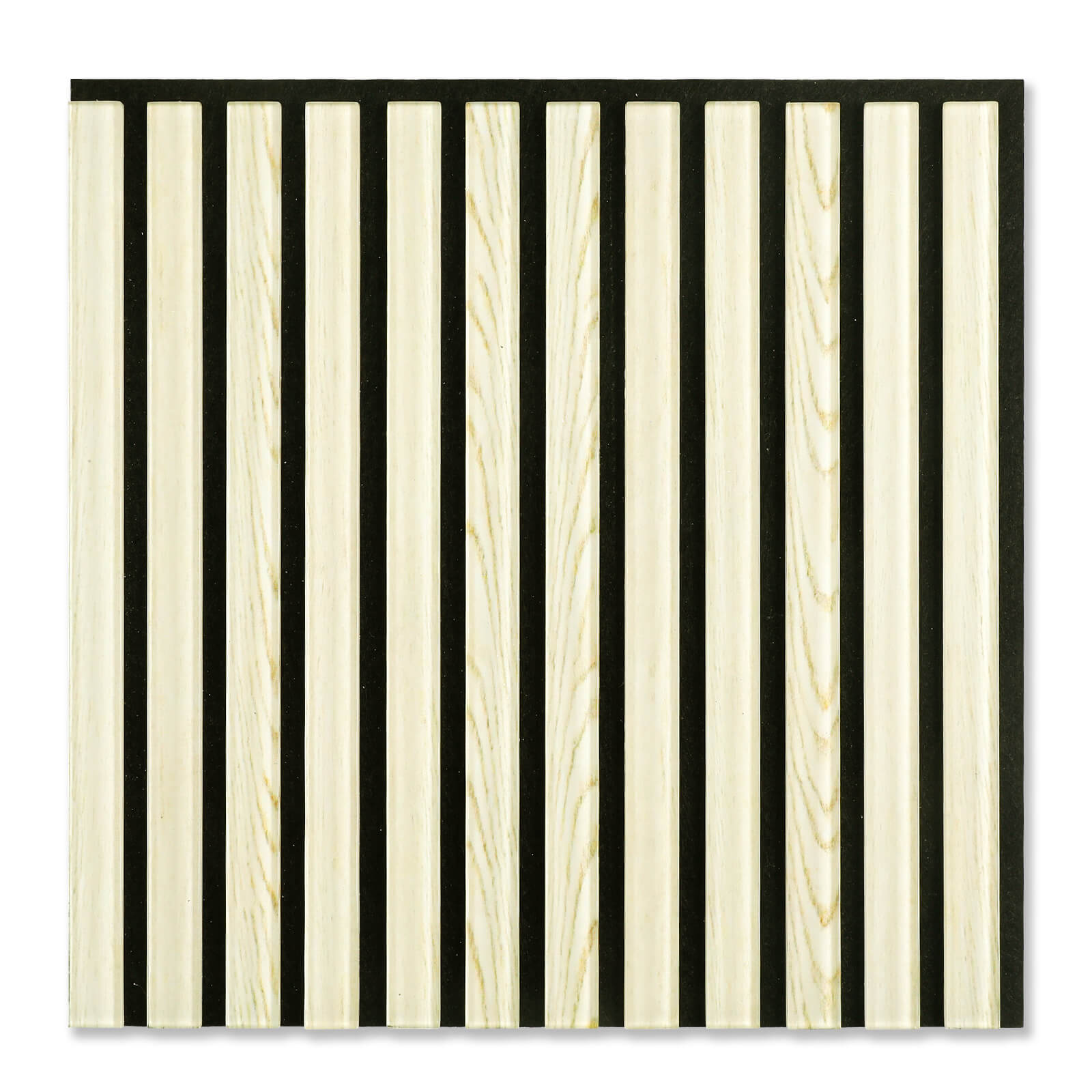 Lovdeco Acoustic Wall Panels, 10 Pack 12'' Fluted Acoustic Panels, Glass Slat Sound Absorbing Panels for art Wall Decorative, Oak
