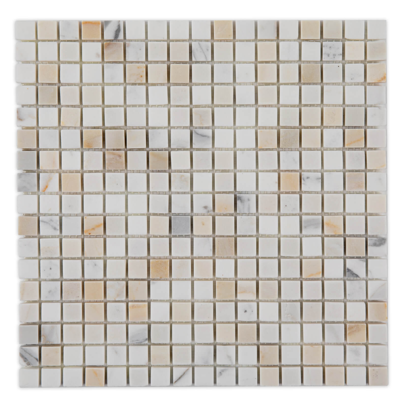 Calacatta Gold Marble Stone 5/8 Inch Square Marble Mosaic Tile for Kitchen Wall Bathroom Shower Floor (5 Sheet, Honed)