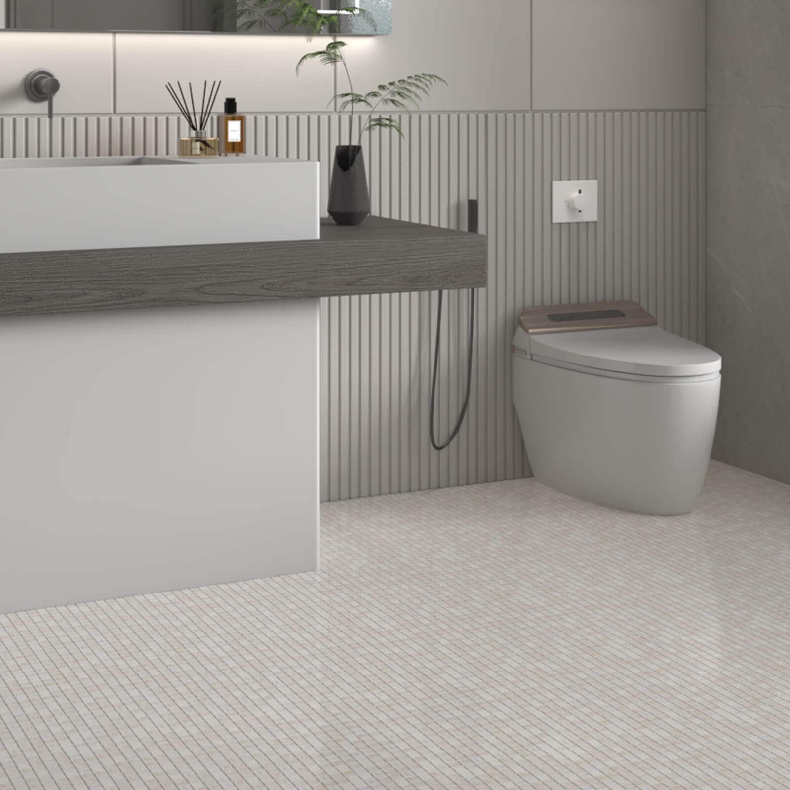 Calacatta Gold Marble Stone 5/8 Inch Square Marble Mosaic Tile for Kitchen Wall Bathroom Shower Floor (5 Sheet, Honed)