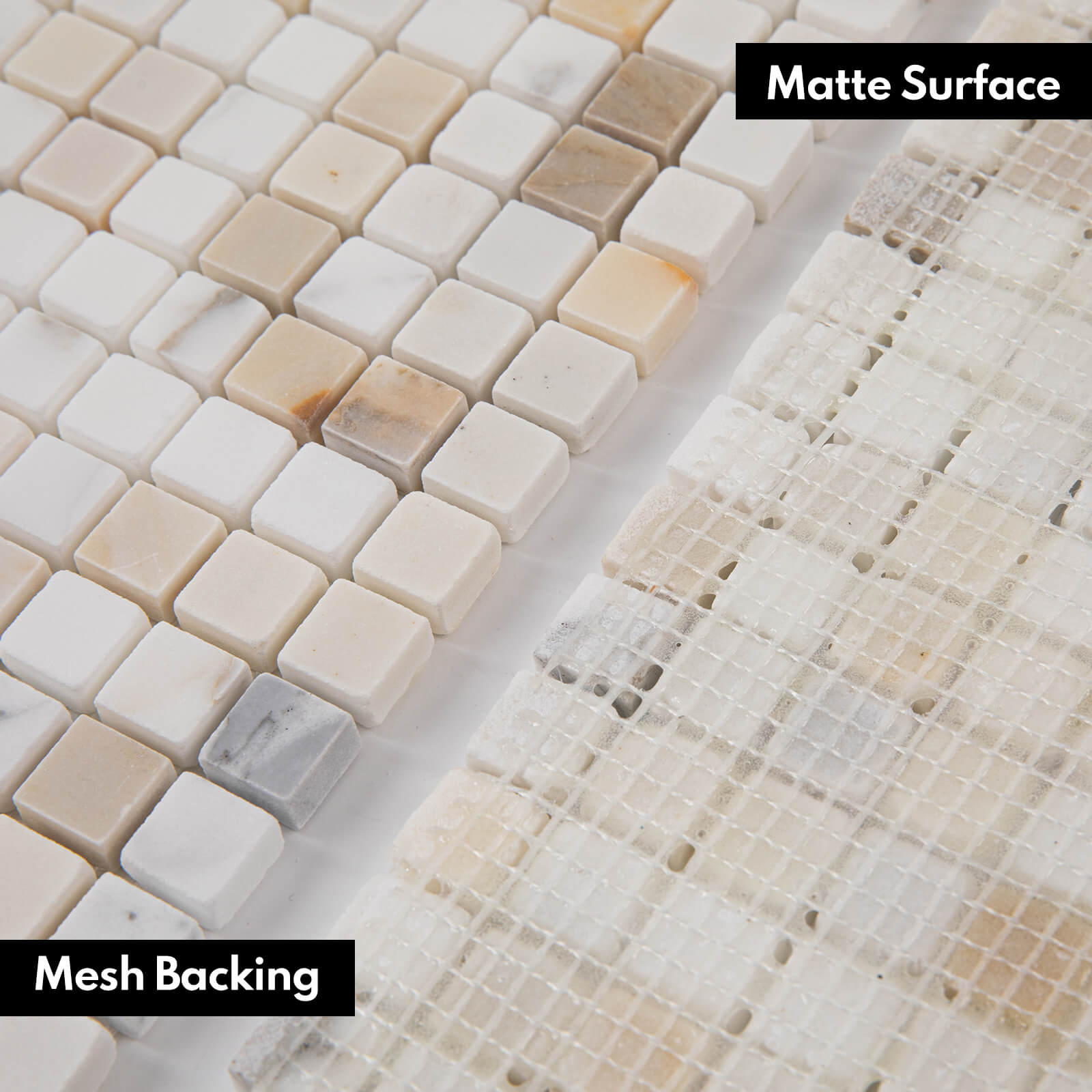 Calacatta Gold Marble Stone 5/8 Inch Square Marble Mosaic Tile for Kitchen Wall Bathroom Shower Floor (5 Sheet, Honed)