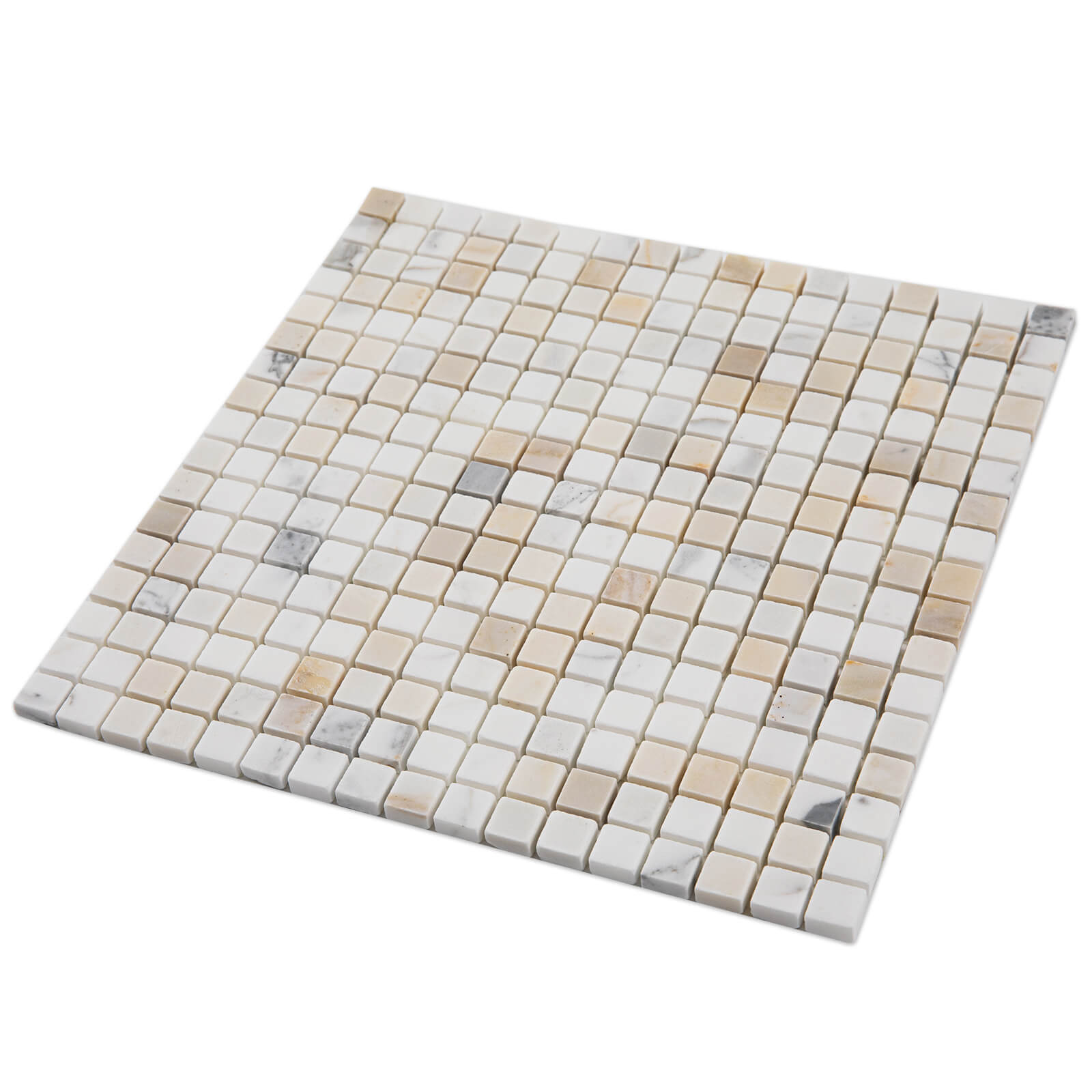 Calacatta Gold Marble Stone 5/8 Inch Square Marble Mosaic Tile for Kitchen Wall Bathroom Shower Floor (5 Sheet, Honed)