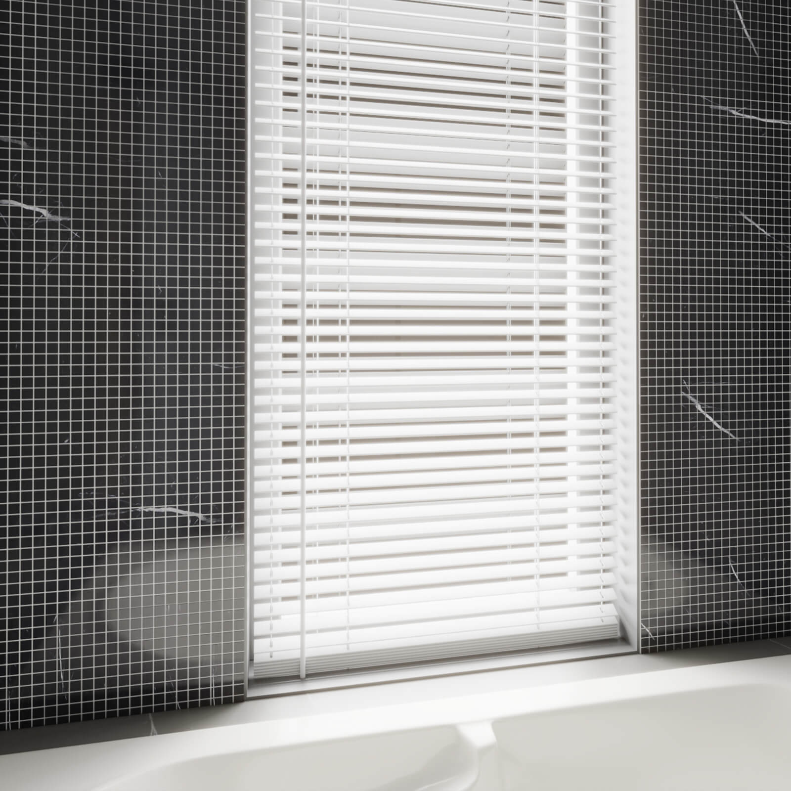 Nero Marquina Marble Stone 5/8 Inch Square Black Marble Mosaic Tile for Kitchen Wall Bathroom Shower Floor (5 Sheet, Honed)