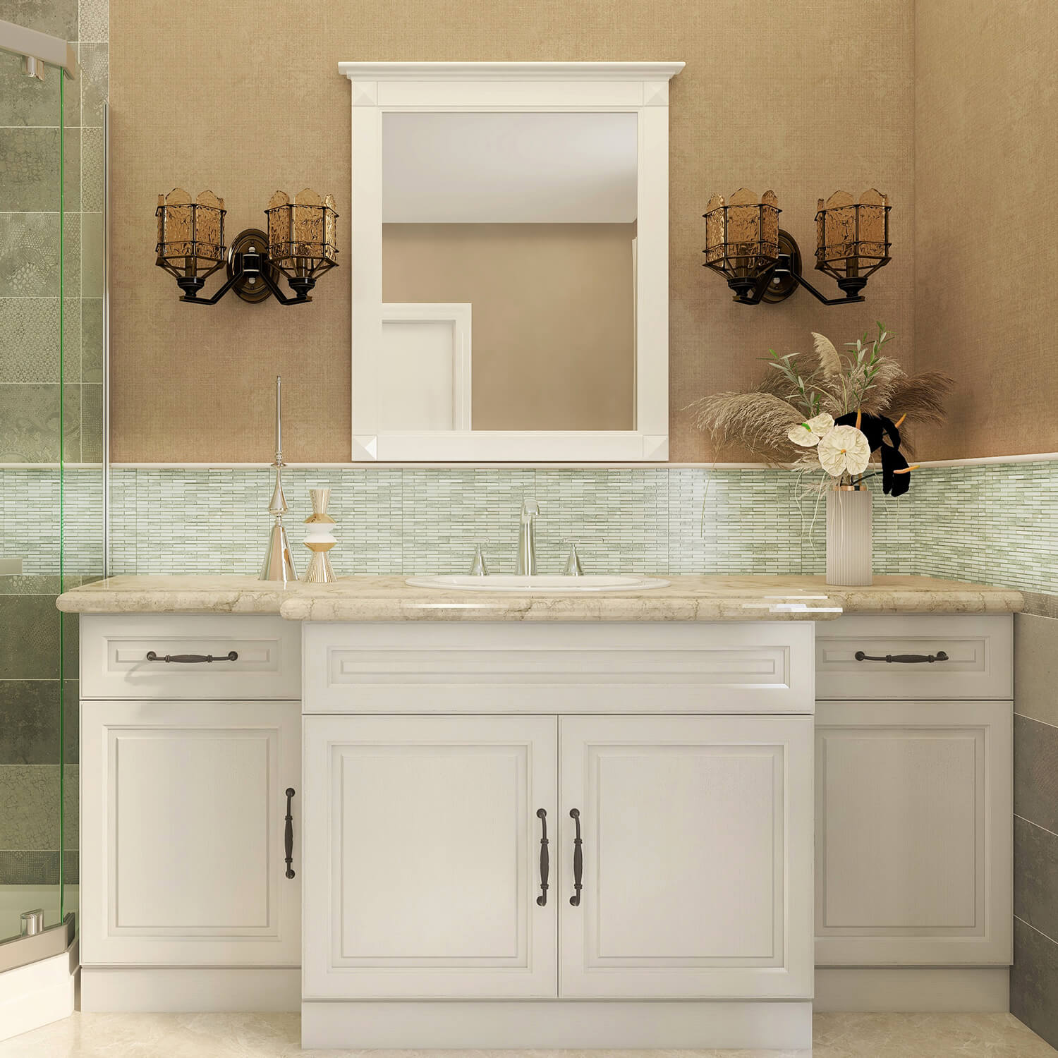 Peel And Stick Silver Mirror Glass Mosaic Tile, Strip, 12*10 Inches, Glossy, CR19