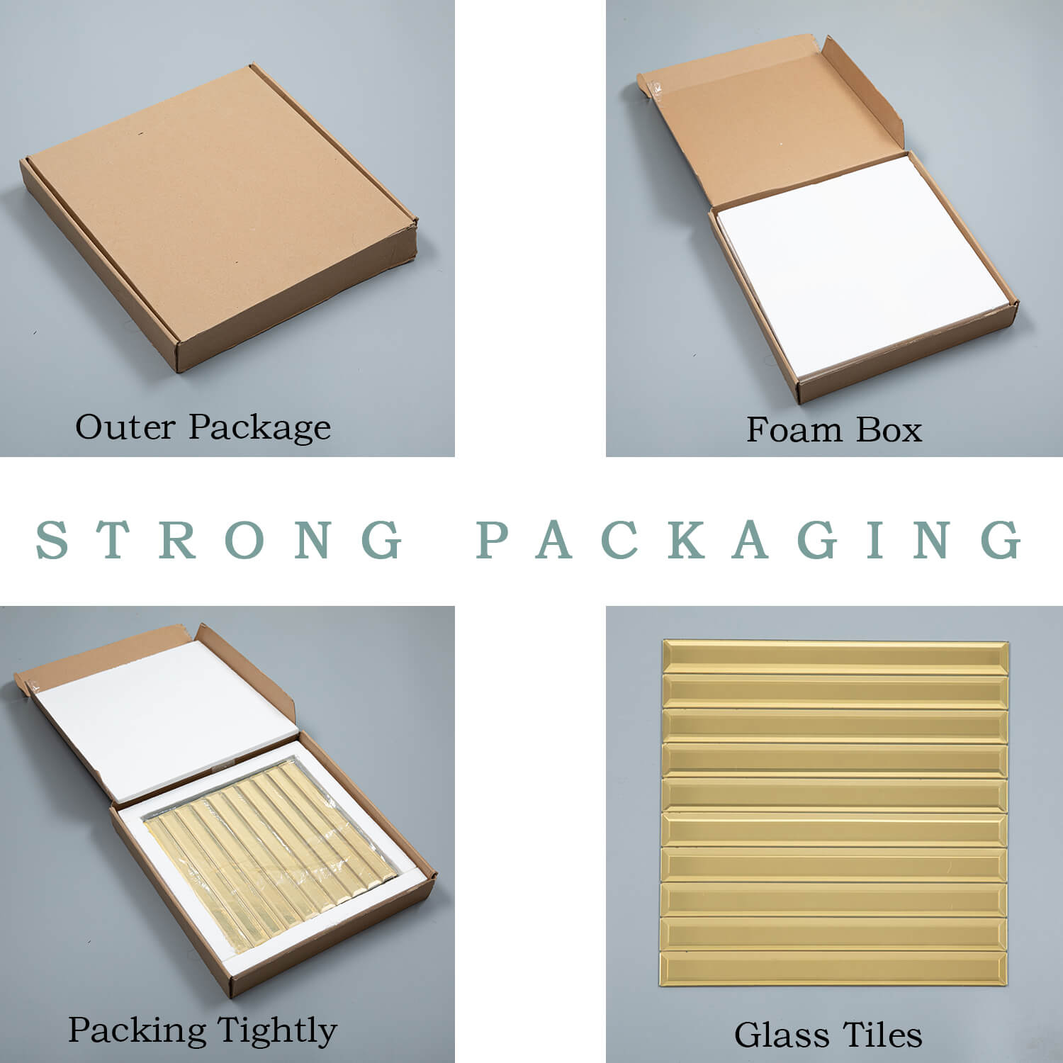 Peel And Stick Gold Beveled Mirror Tile, Strip, 12*12 Inches, Glossy, MT15