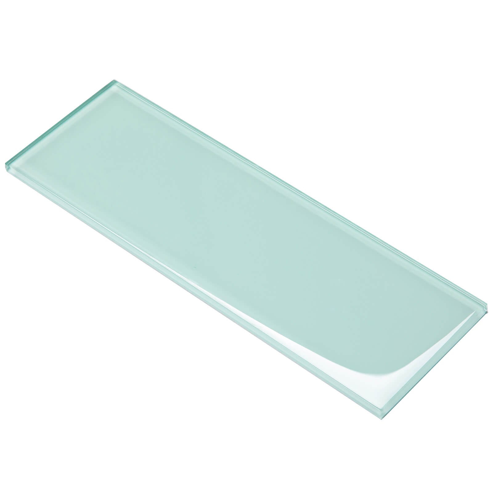 Light Green Glass Subway Tile, White Glass for Bathroom Kitchen Shower Backsplash Wall, 4 x 12 Inches, 4 Sq.Ft