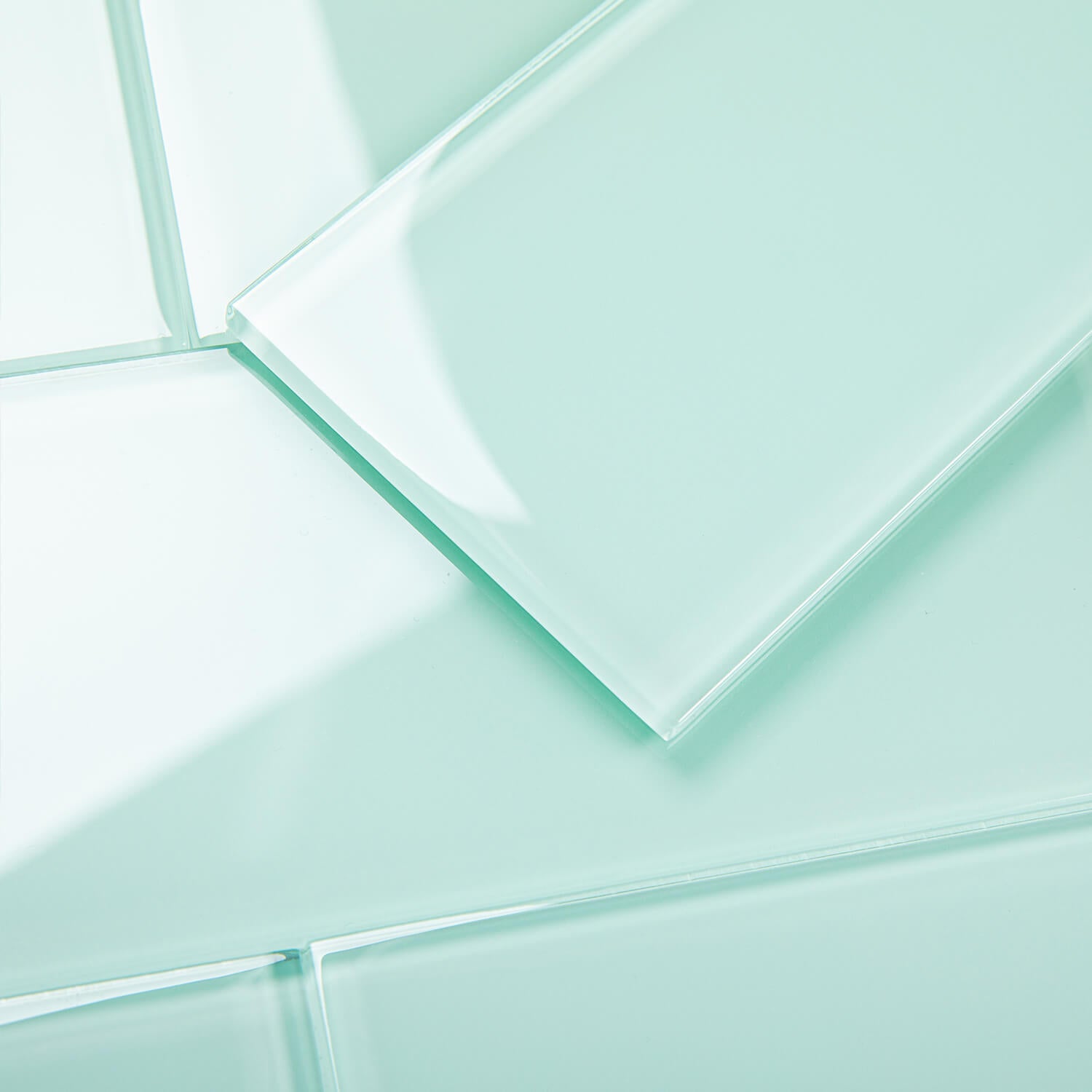 Light Green Glass Subway Tile, White Glass for Bathroom Kitchen Shower Backsplash Wall, 4 x 12 Inches, 4 Sq.Ft