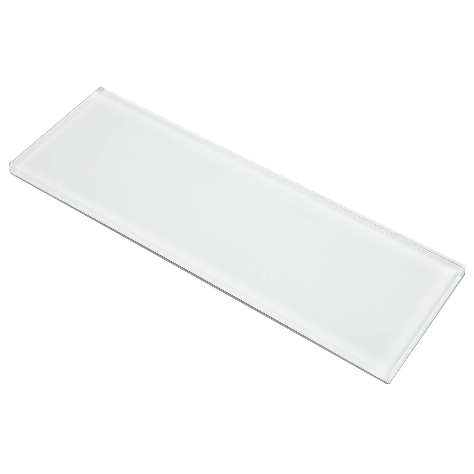 White Glass Subway Tile, White Glass for Bathroom Kitchen Shower Backsplash Wall, 4 x 12 Inches, 4 Sq.Ft