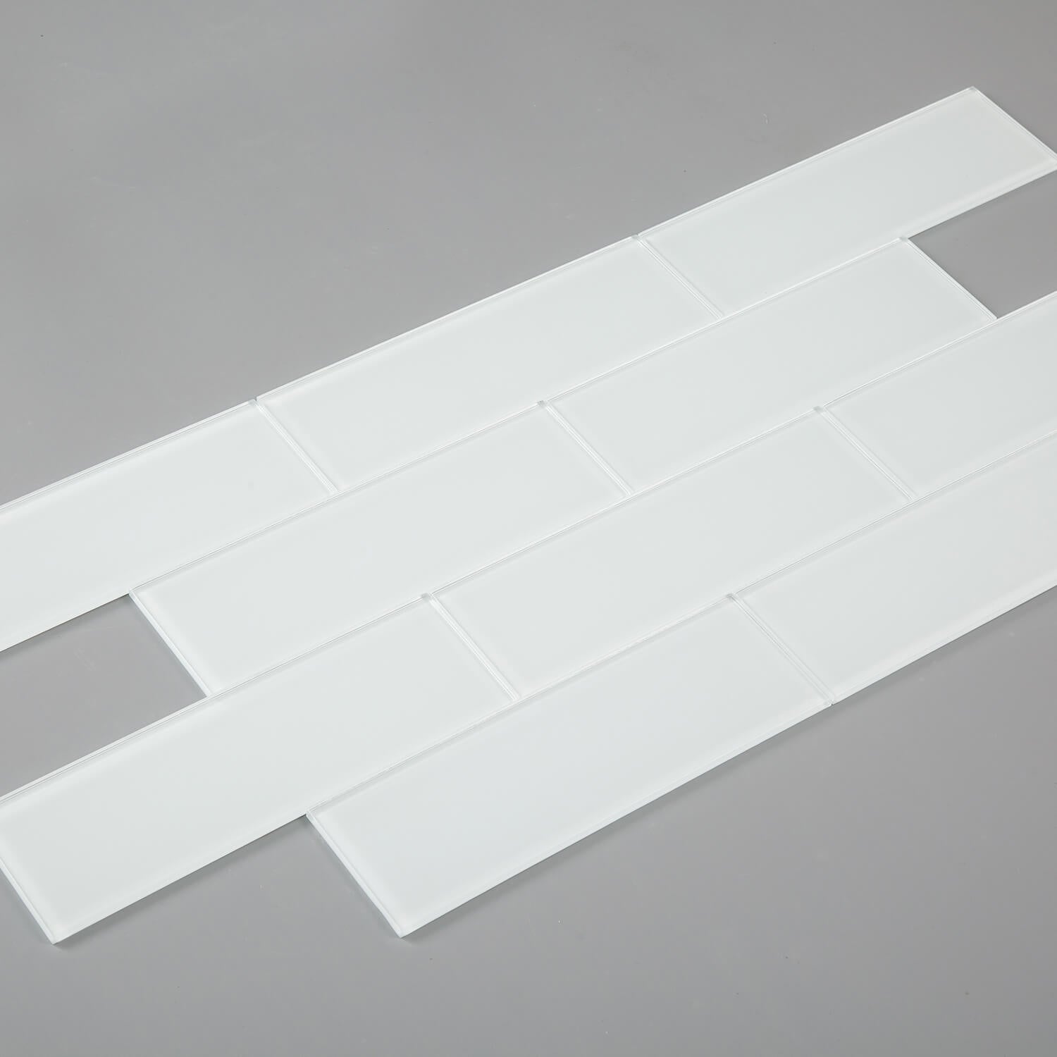 White Glass Subway Tile, White Glass for Bathroom Kitchen Shower Backsplash Wall, 4 x 12 Inches, 4 Sq.Ft