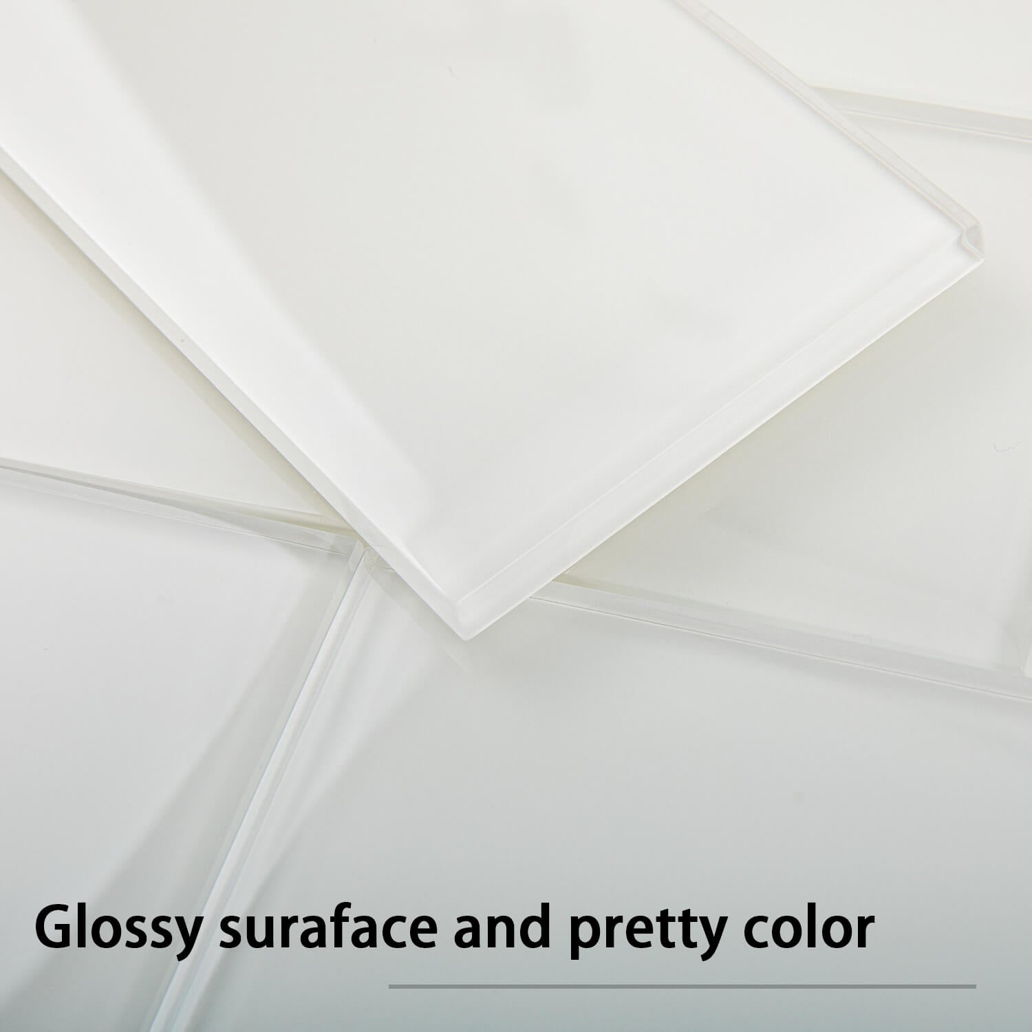 White Glass Subway Tile, Glass for Bathroom Kitchen Shower Backsplash Wall, 3 x 6 Inches, 4 Sq.Ft.