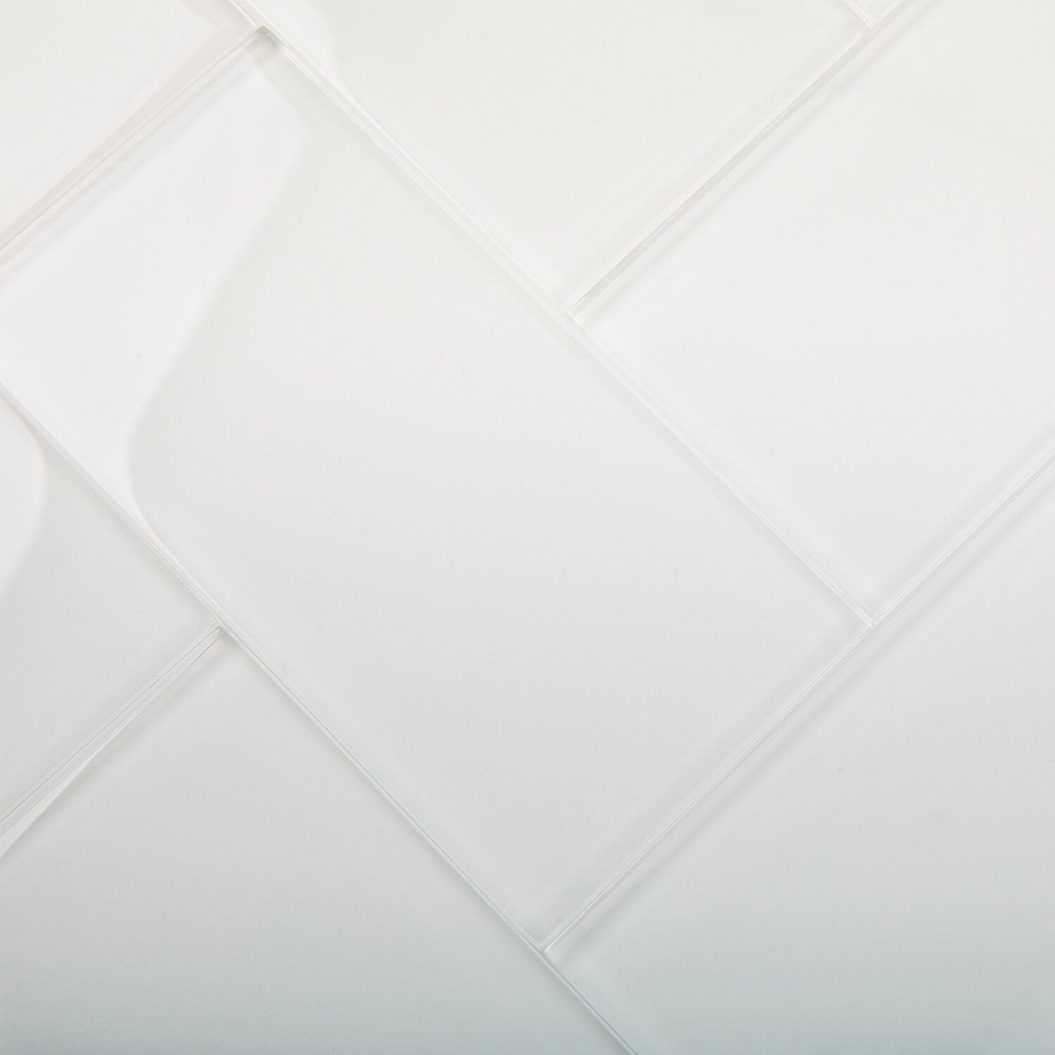 White Glass Subway Tile, Glass for Bathroom Kitchen Shower Backsplash Wall, 3 x 6 Inches, 4 Sq.Ft.