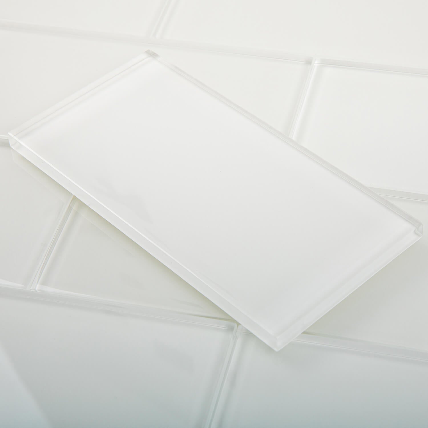 White Glass Subway Tile, Glass for Bathroom Kitchen Shower Backsplash Wall, 3 x 6 Inches, 4 Sq.Ft.