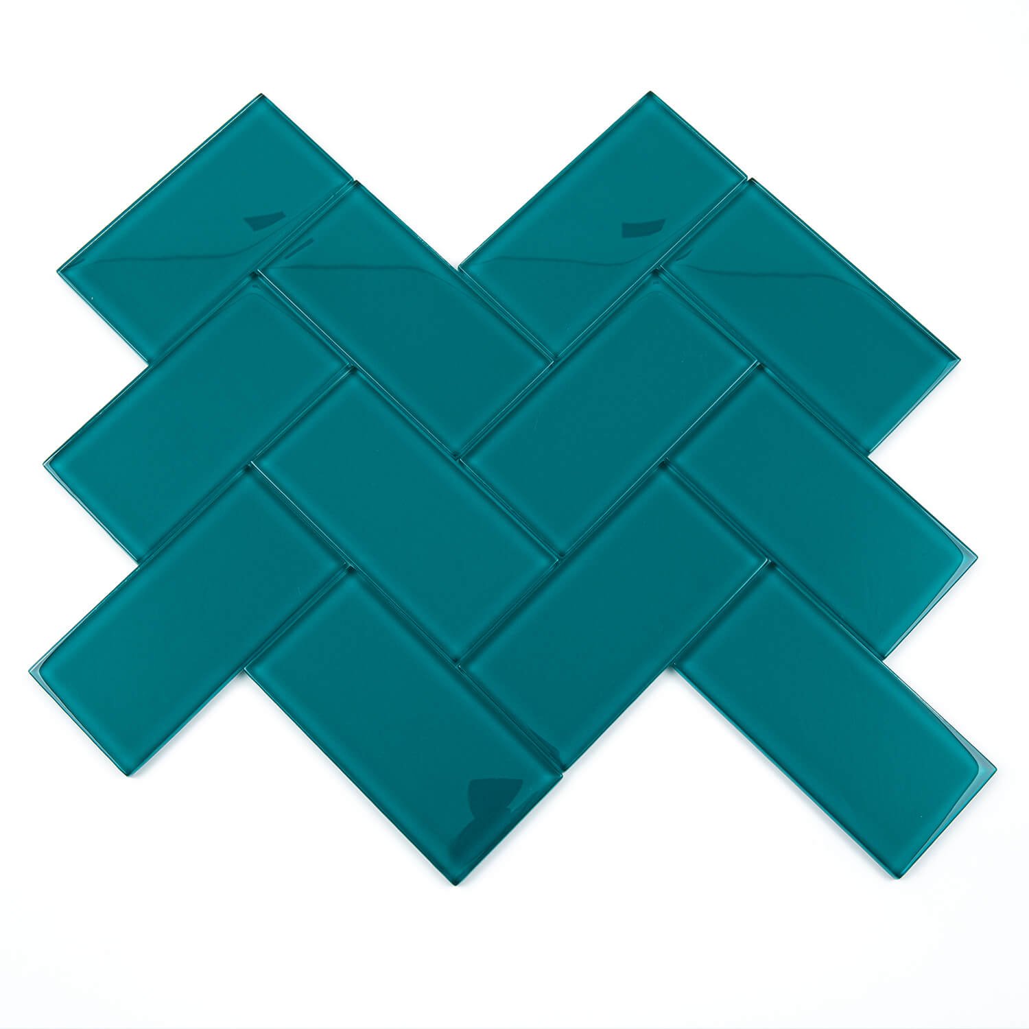 Glass Subway Tile, 3 x 6 Inch, 4 Sq Ft, Dark Teal Glass for Bathroom Wall and Kitchen Backsplash, 32-Pack