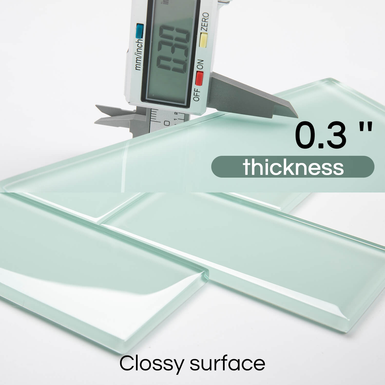 Light Green Glass Subway Tile, Glass for Bathroom Kitchen Shower Backsplash Wall, 3 x 6 Inches, 4 Sq.Ft.