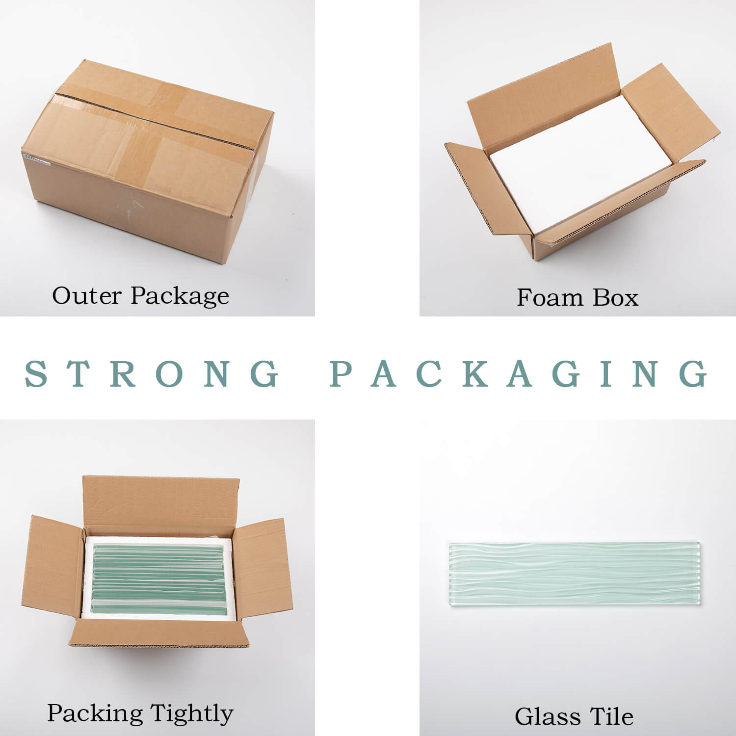 Light Green Water Wave Glass Subway Tile, 3 x 12 Inch, 4 Sq Ft, Backsplash for Bathroom Kitchen Wall, 16-Pack