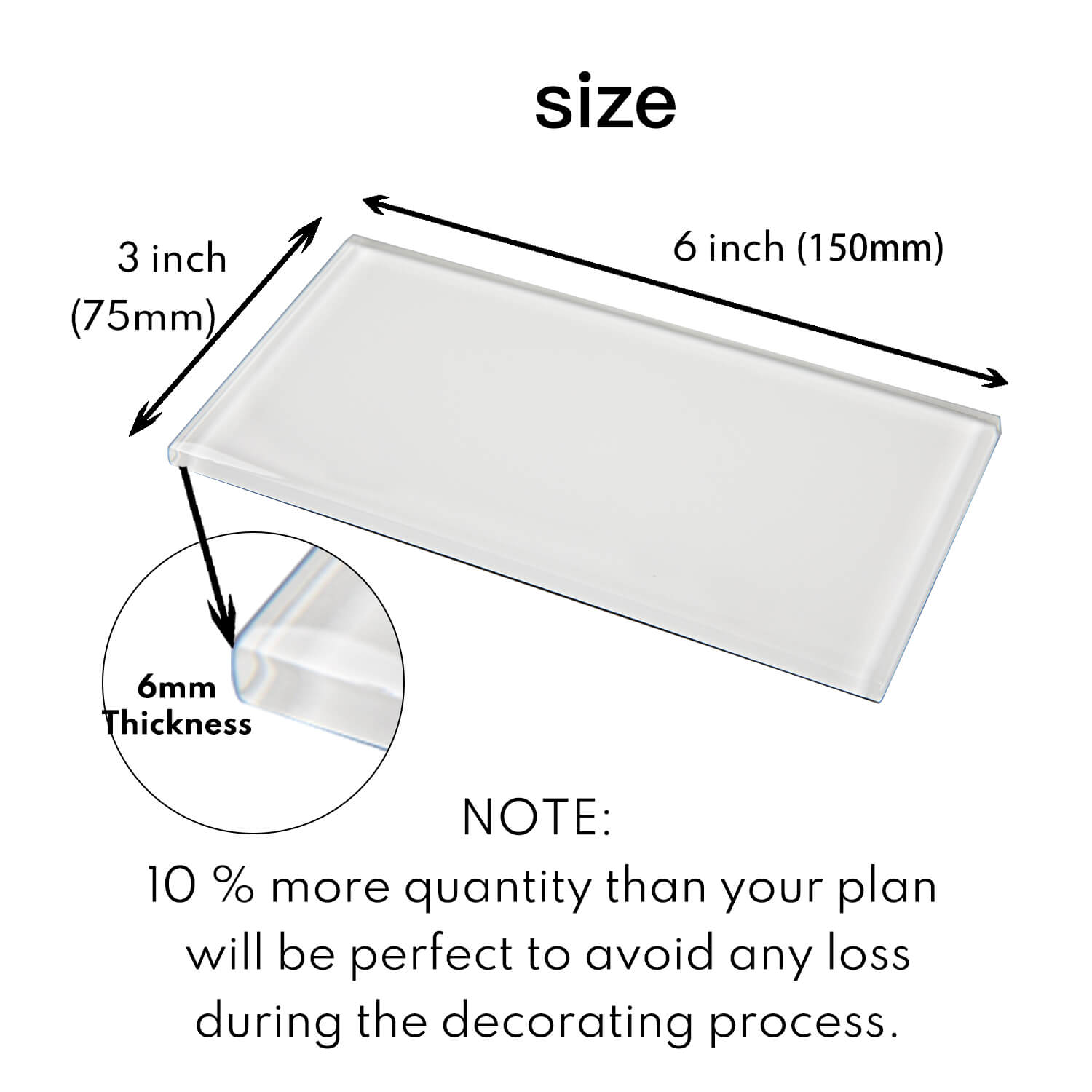 Peel and Stick Glass Subway Tile, 3 x 6 Inch, 5 Sq Ft, White Glass for Bathroom Kitchen Backsplash Wall, 40-Pack