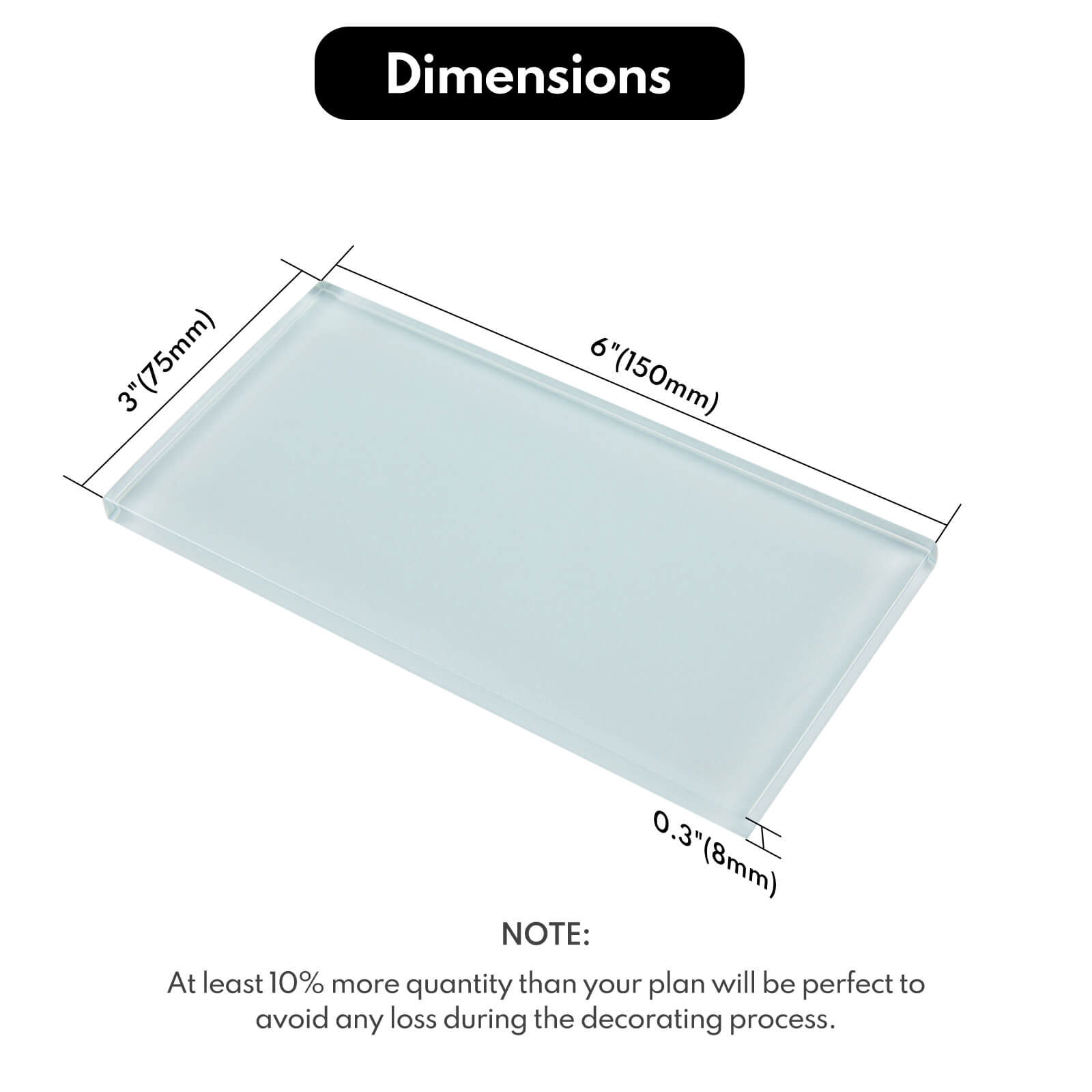 Soft Blue Glass Subway Tile, Glass for Bathroom Kitchen Shower Backsplash Wall, 3 x 6 Inches, 4 Sq.Ft.