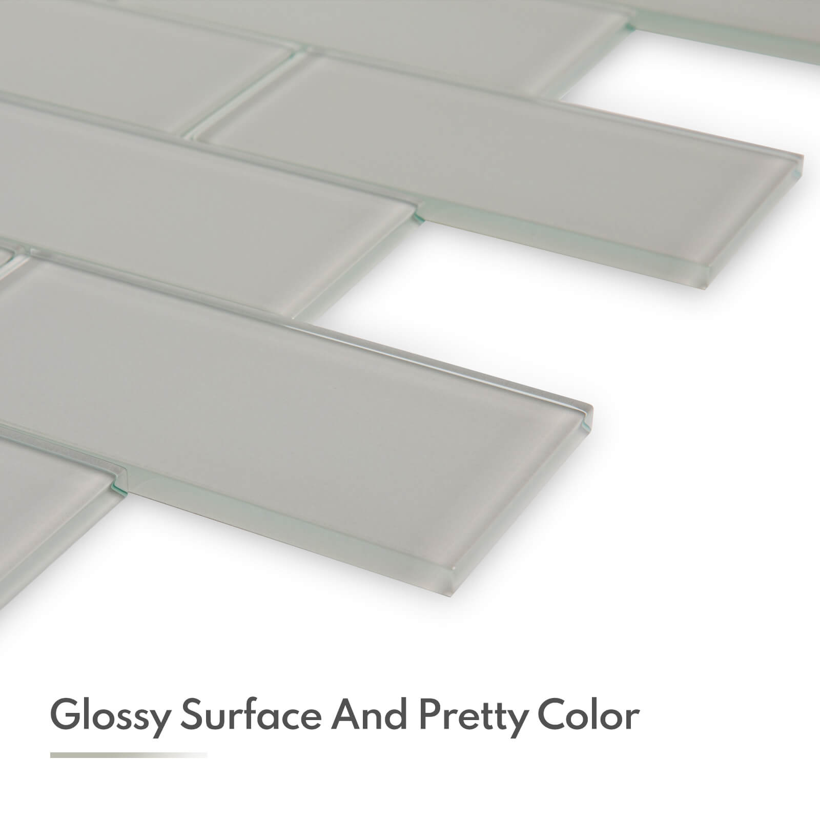 Warm Grey Glass Subway Tile, Glass for Bathroom Kitchen Shower Backsplash Wall, 3 x 6 Inches, 4 Sq.Ft.