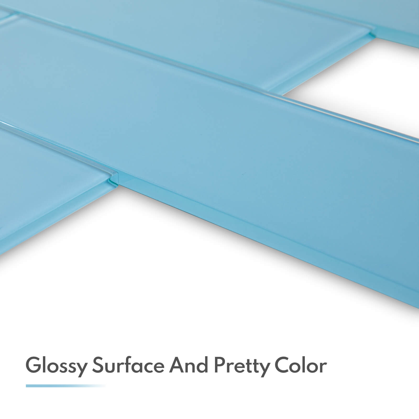 Blue Glass Subway Tile, Glass for Bathroom Kitchen Shower Backsplash Wall, 4 x 12 Inches, 4 Sq.Ft.