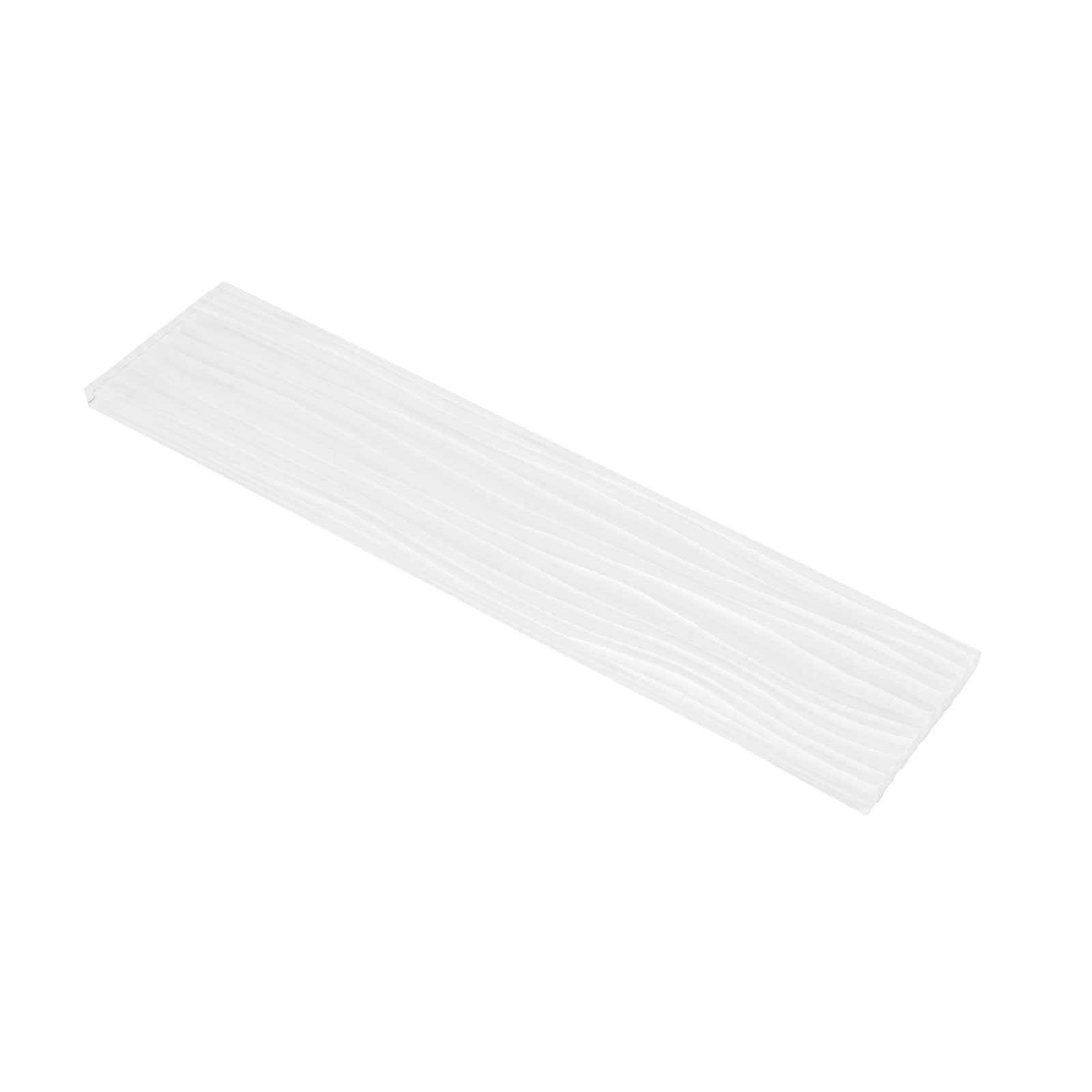 White Water Wave Glass Subway Tile, Glass for Bathroom Kitchen Backsplash Wall, 3 x 12 Inch, 4 Sq.Ft.