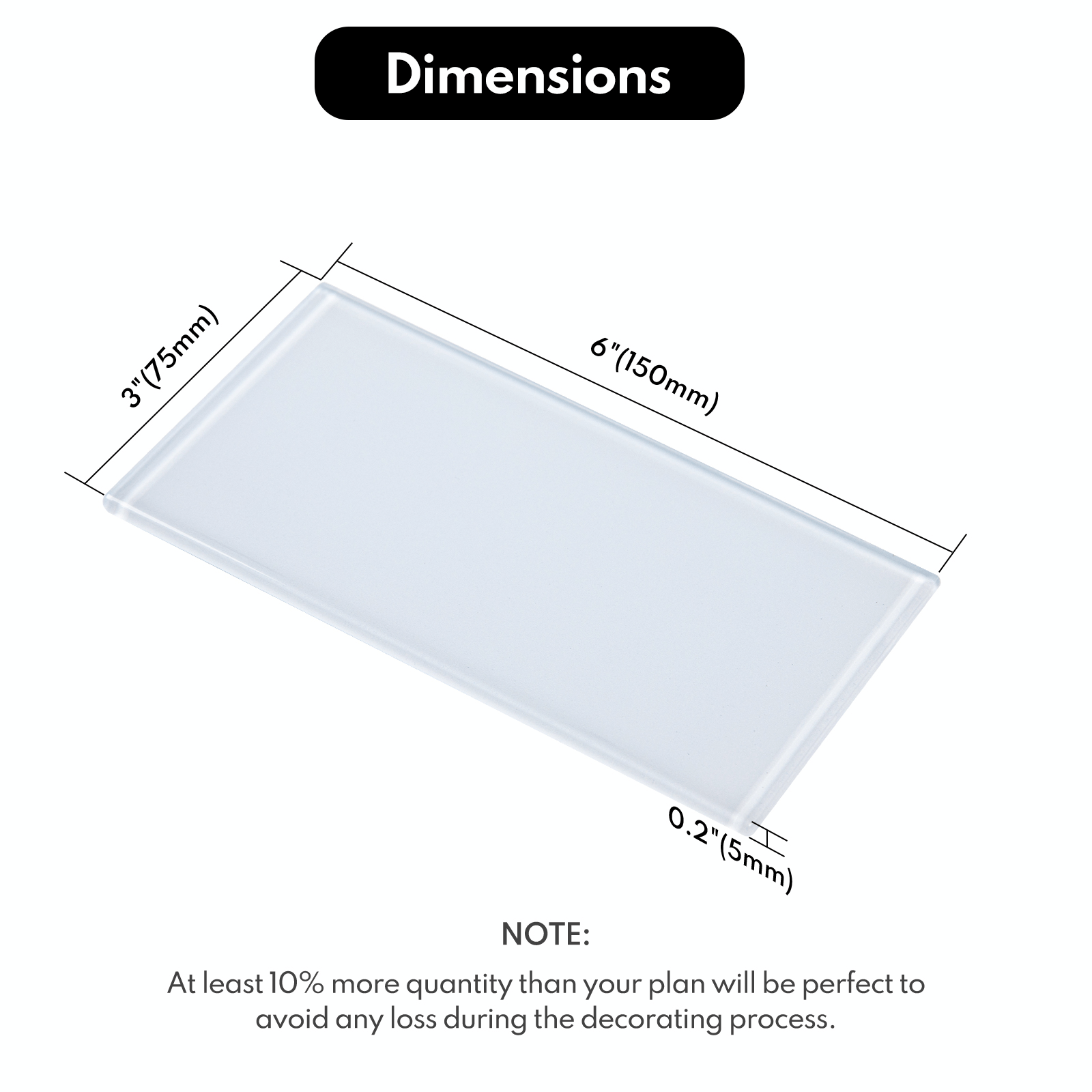 Peel and Stick Glass Subway Tile, 3 x 6 Inch, 5 Sq Ft, Ice Blue Glass for Bathroom Kitchen Backsplash Wall, 40-Pack