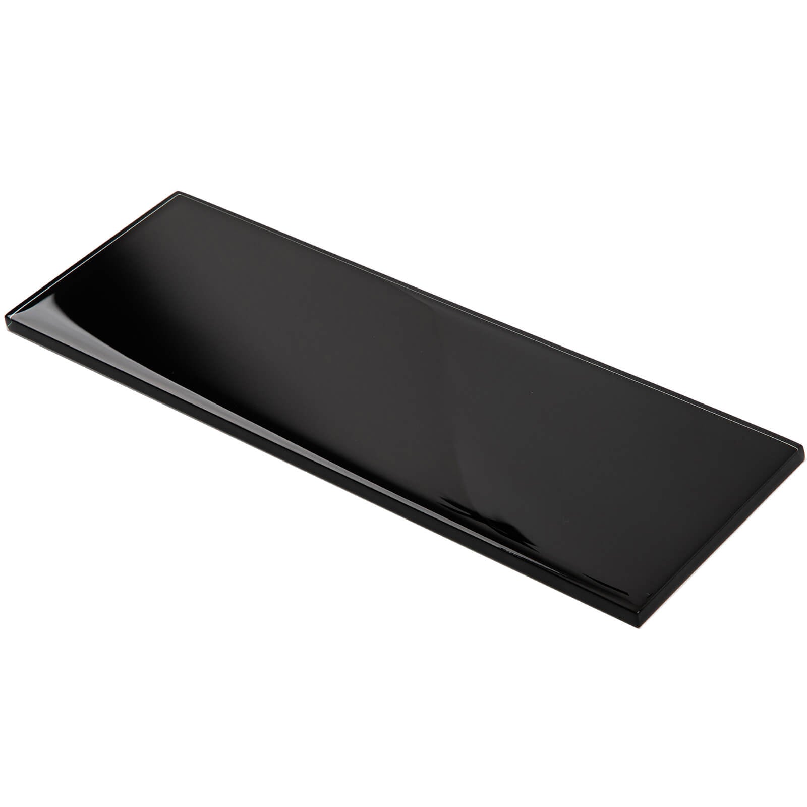 Black Glass Subway Tile, Glass for Bathroom Kitchen Shower Backsplash Wall, 4 x 12 Inches, 4 Sq.Ft.