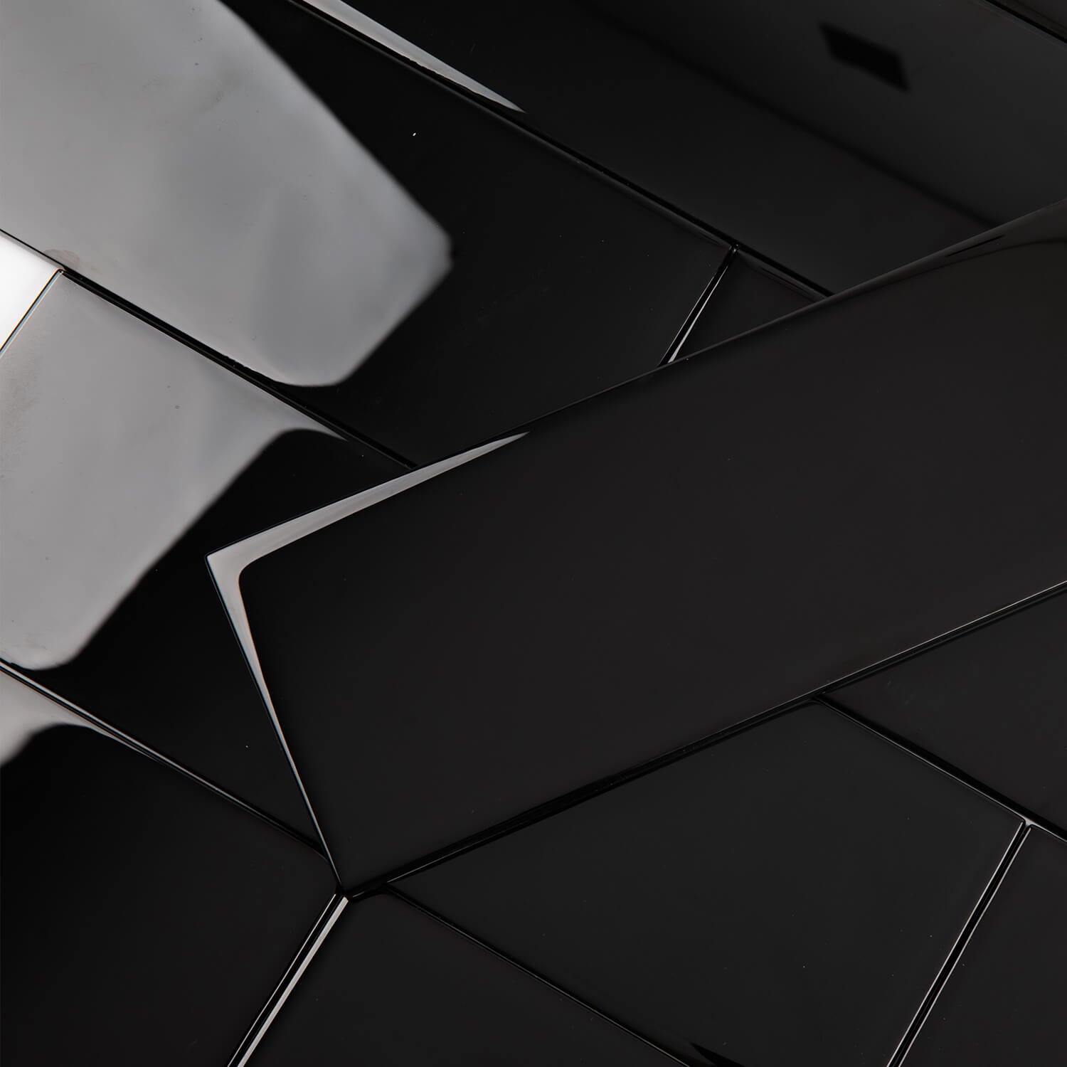 Black Glass Subway Tile, Glass for Bathroom Kitchen Shower Backsplash Wall, 4 x 12 Inches, 4 Sq.Ft.