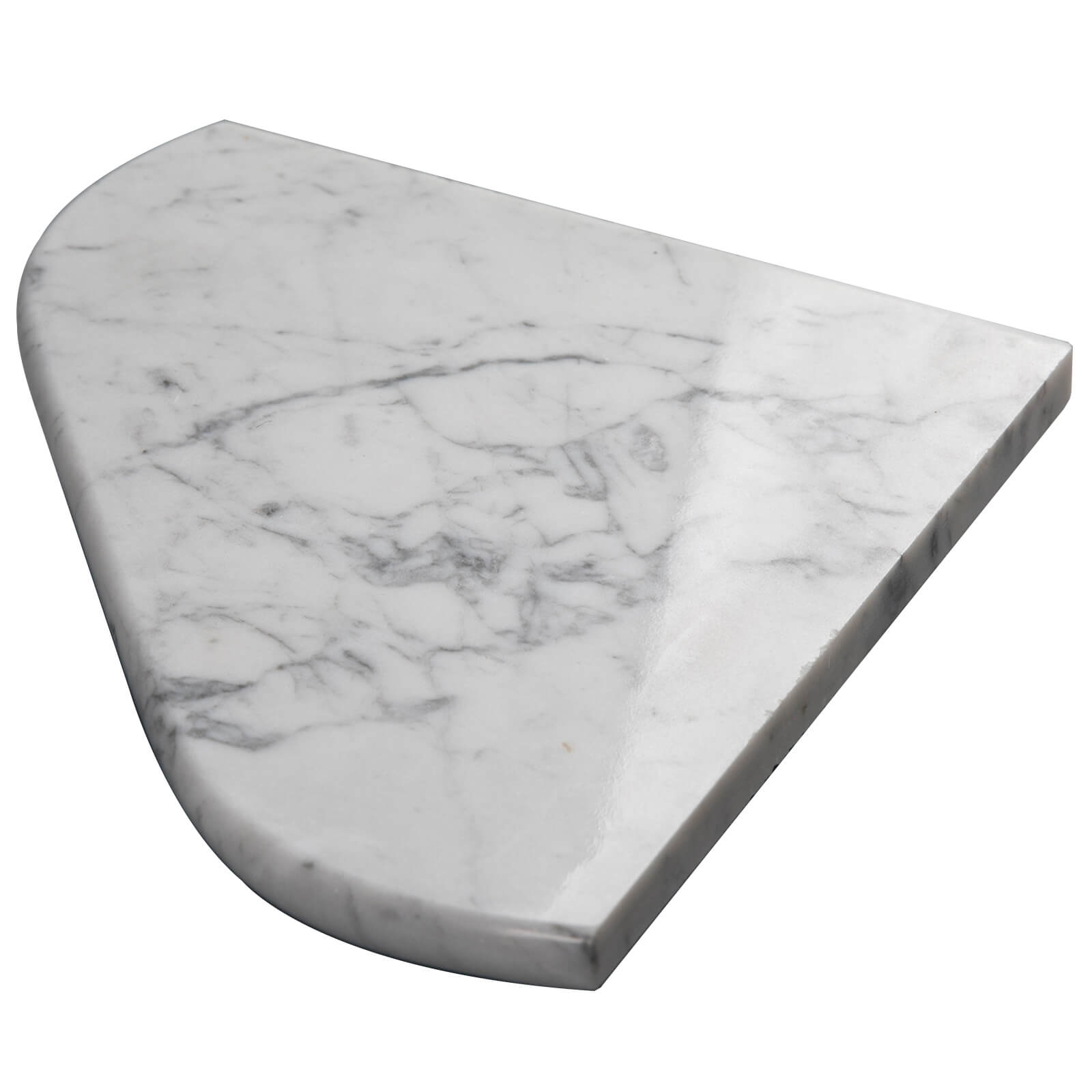 Carrara White Marble Corner Shower Shelf, 8 Inches, Polished, MA1
