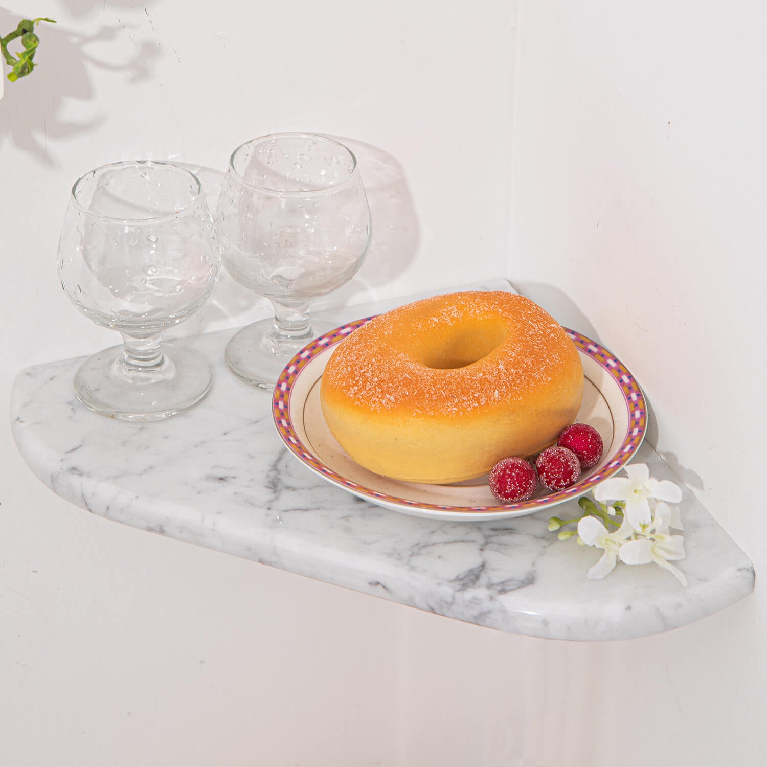 Carrara White Marble Corner Shower Shelf, 8 Inches, Polished, MA1