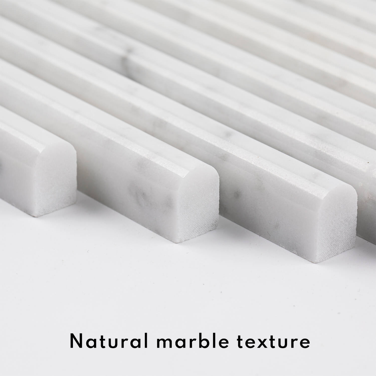 Bianco Carrara White Marble Pencil Liner Tile Trim, Liner, 1/2*12 inches, Polished, MA2
