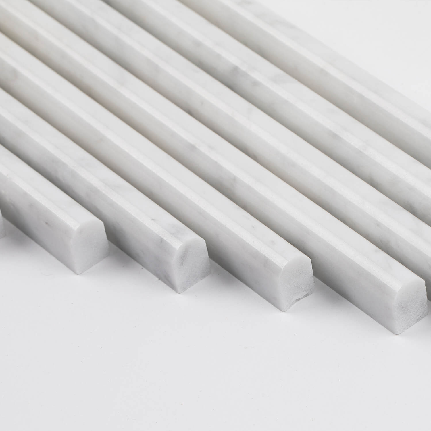 Bianco Carrara White Marble Pencil Liner Tile Trim, Liner, 1/2*12 inches, Polished, MA2