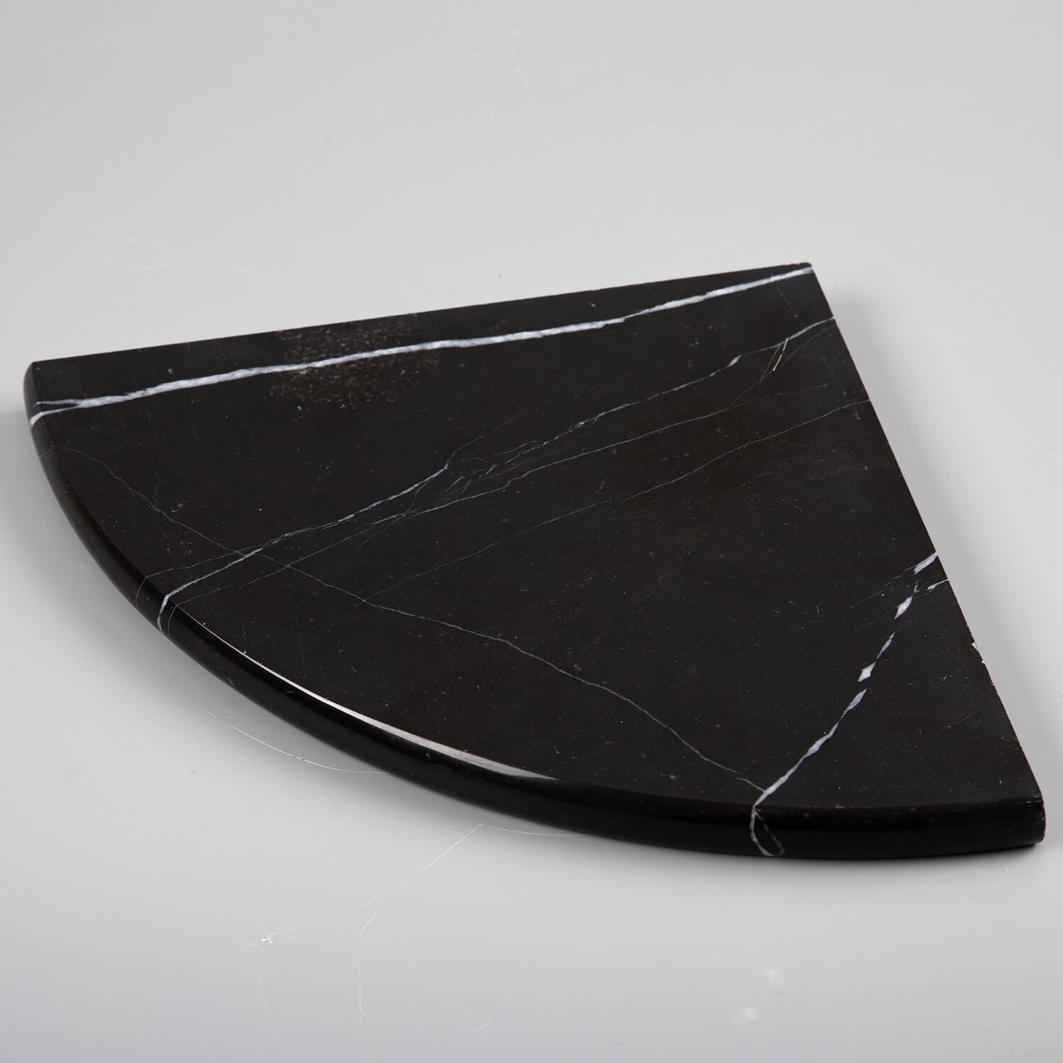 Nero Marquina Black Marble Corner Shower Shelf, 9 Inches, Polished, MA28
