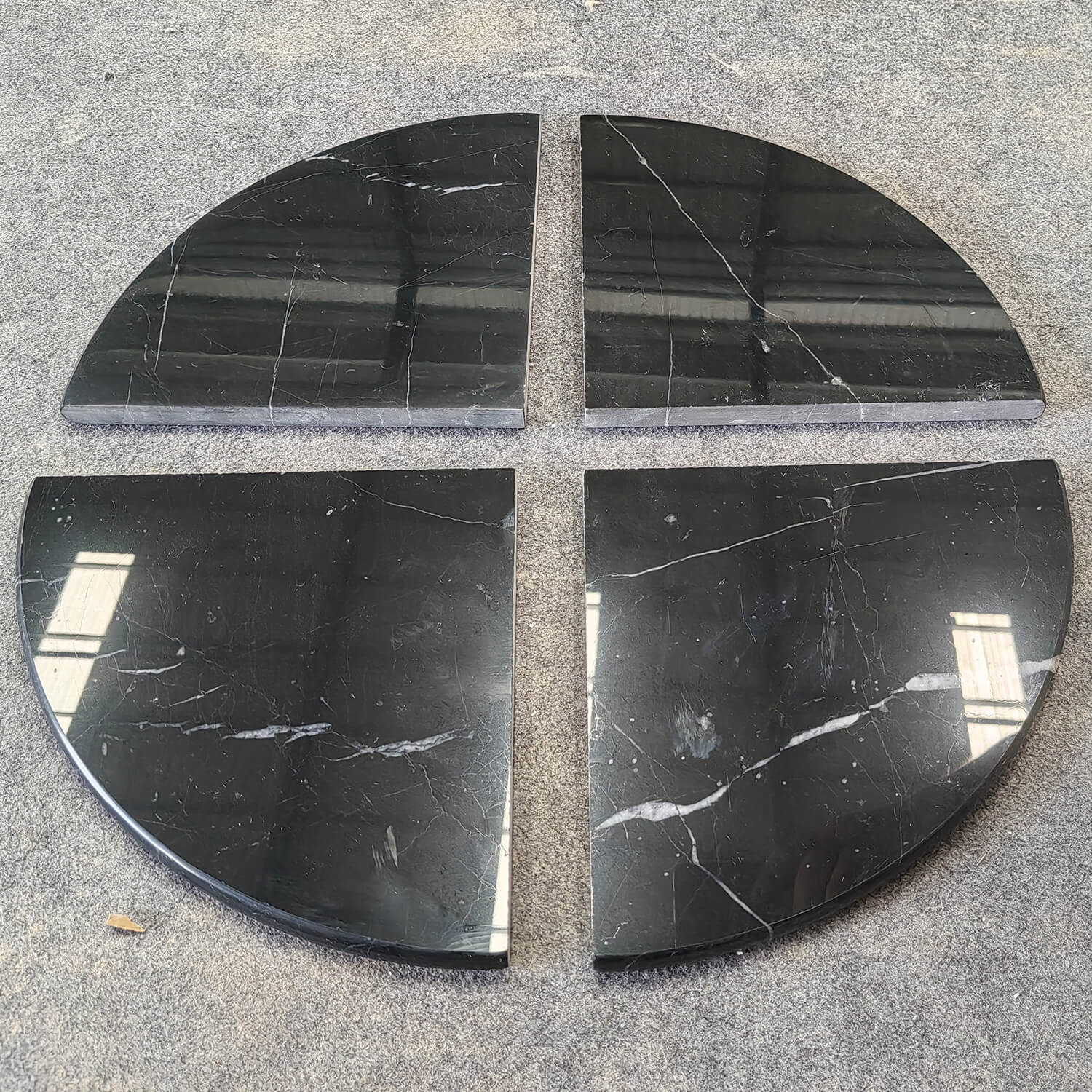 Nero Marquina Black Marble Corner Shower Shelf, 9 Inches, Polished, MA28