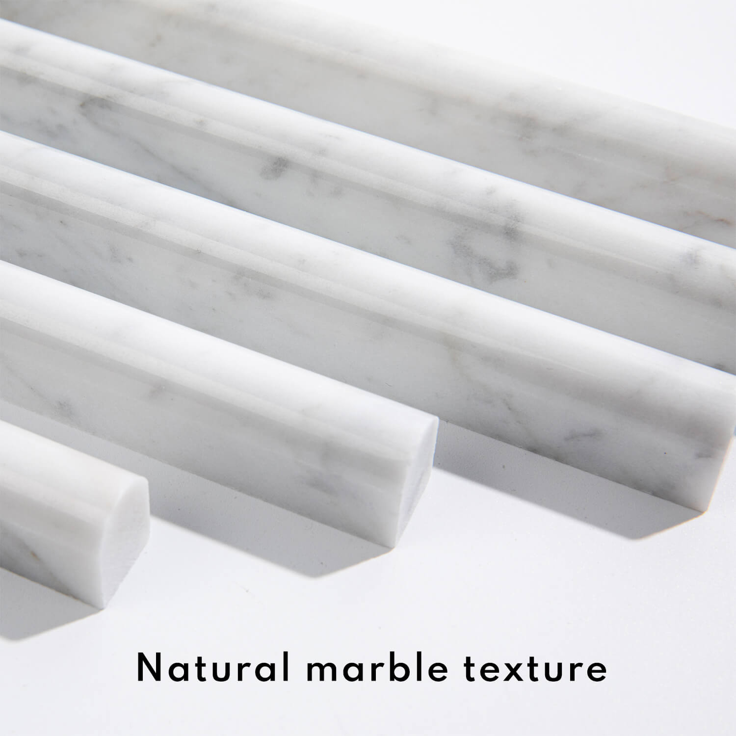 Bianco Carrara White Marble Pencil Liner Tile Trim, Liner, 3/5*12 inches, Polished, MA3