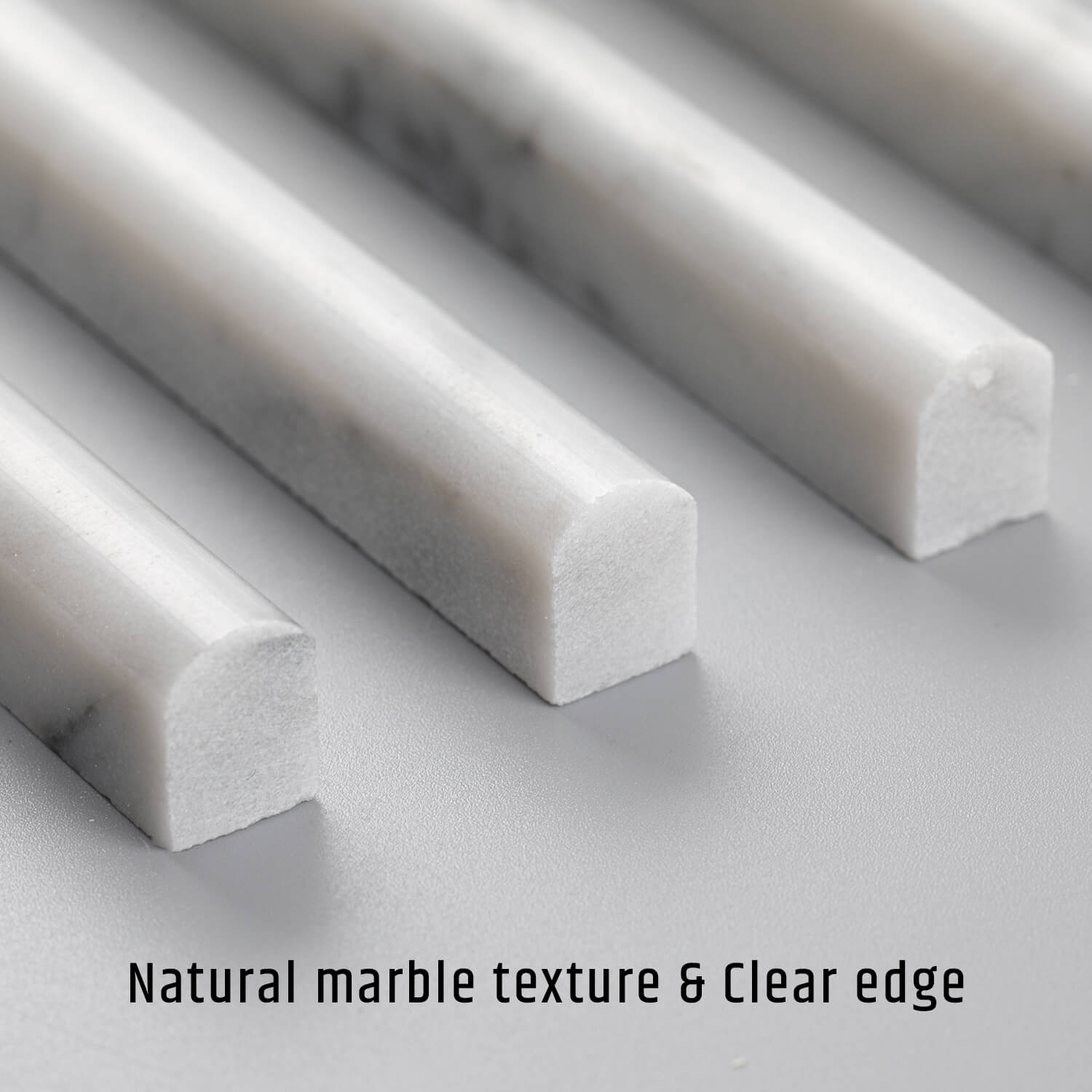 Bianco Carrara White Marble Pencil Liner Tile Trim, Liner, 1/2*12 inches, Honed, MA32