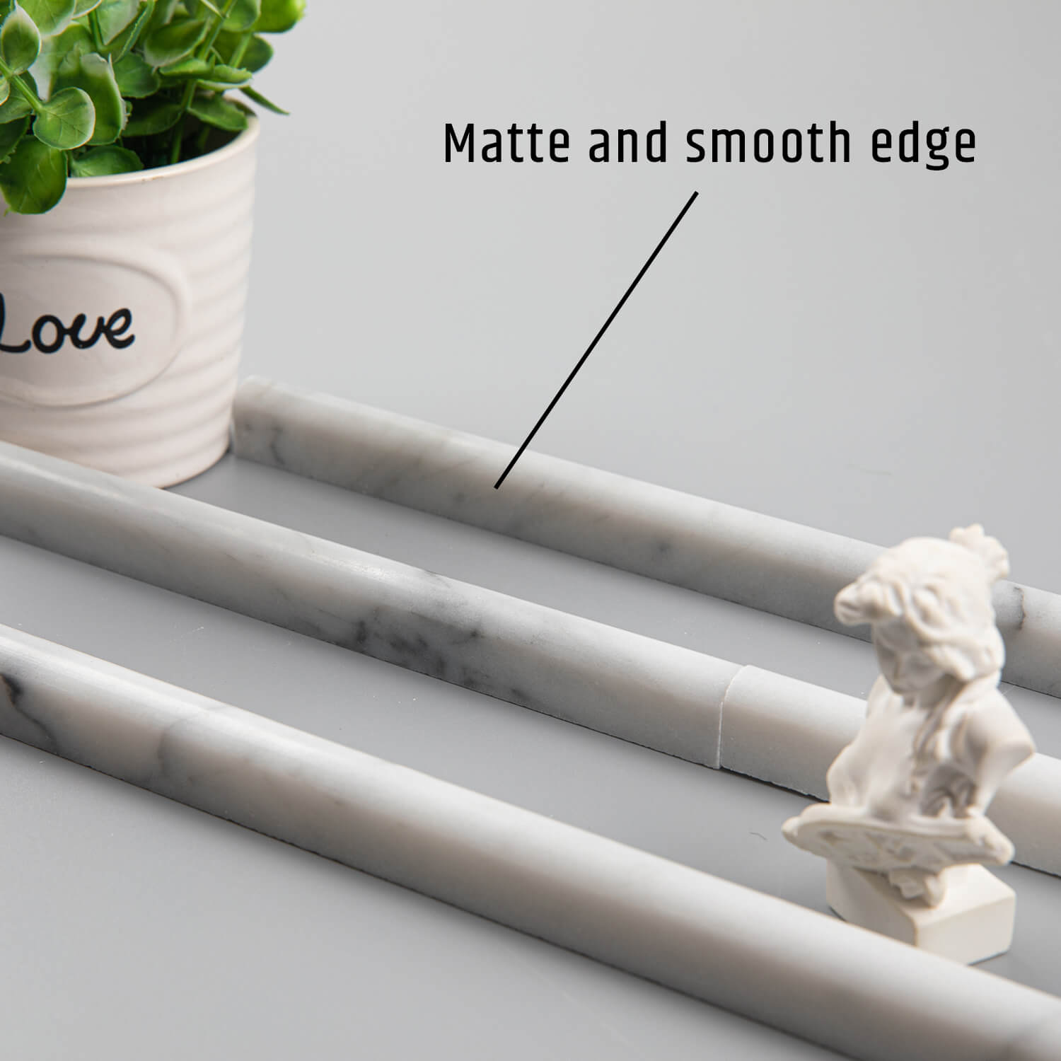 Bianco Carrara White Marble Pencil Liner Tile Trim, Liner, 1/2*12 inches, Honed, MA32