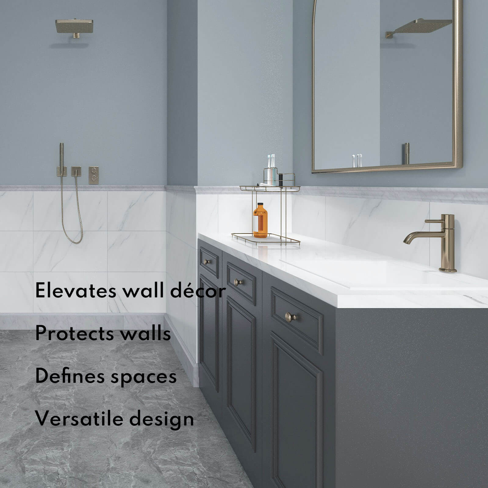 Bianco Carrara White Marble Baseboard Trim Molding, White, 4.5 x 12 Inch, Polished, MA34