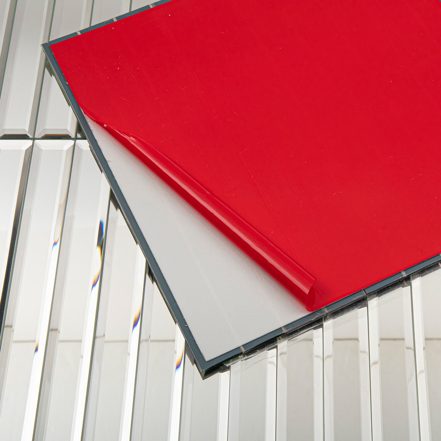 Peel And Stick Silver Beveled Mirror Tile, Strip, 12*12 Inches, Glossy, MT12