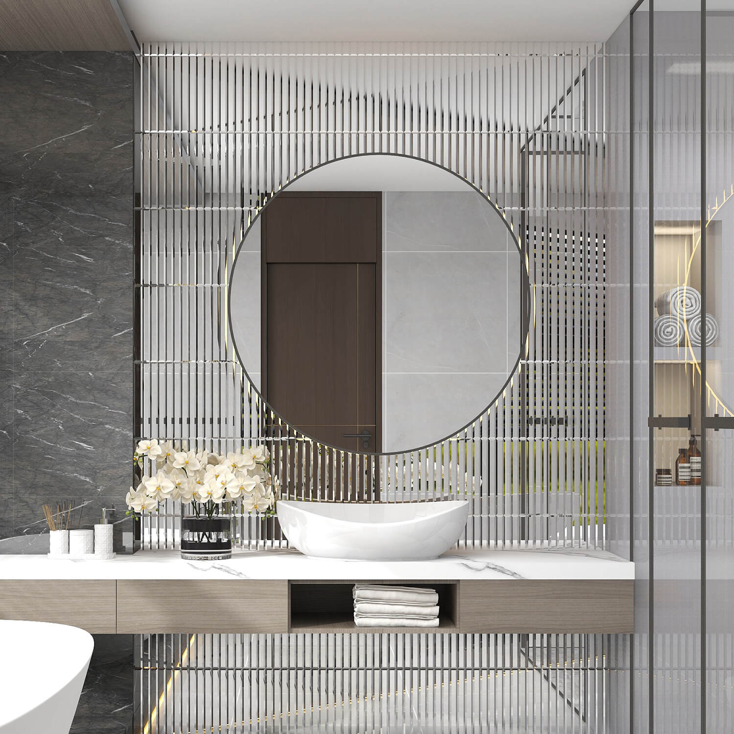 Peel And Stick Silver Beveled Mirror Tile, Strip, 12*12 Inches, Glossy, MT12