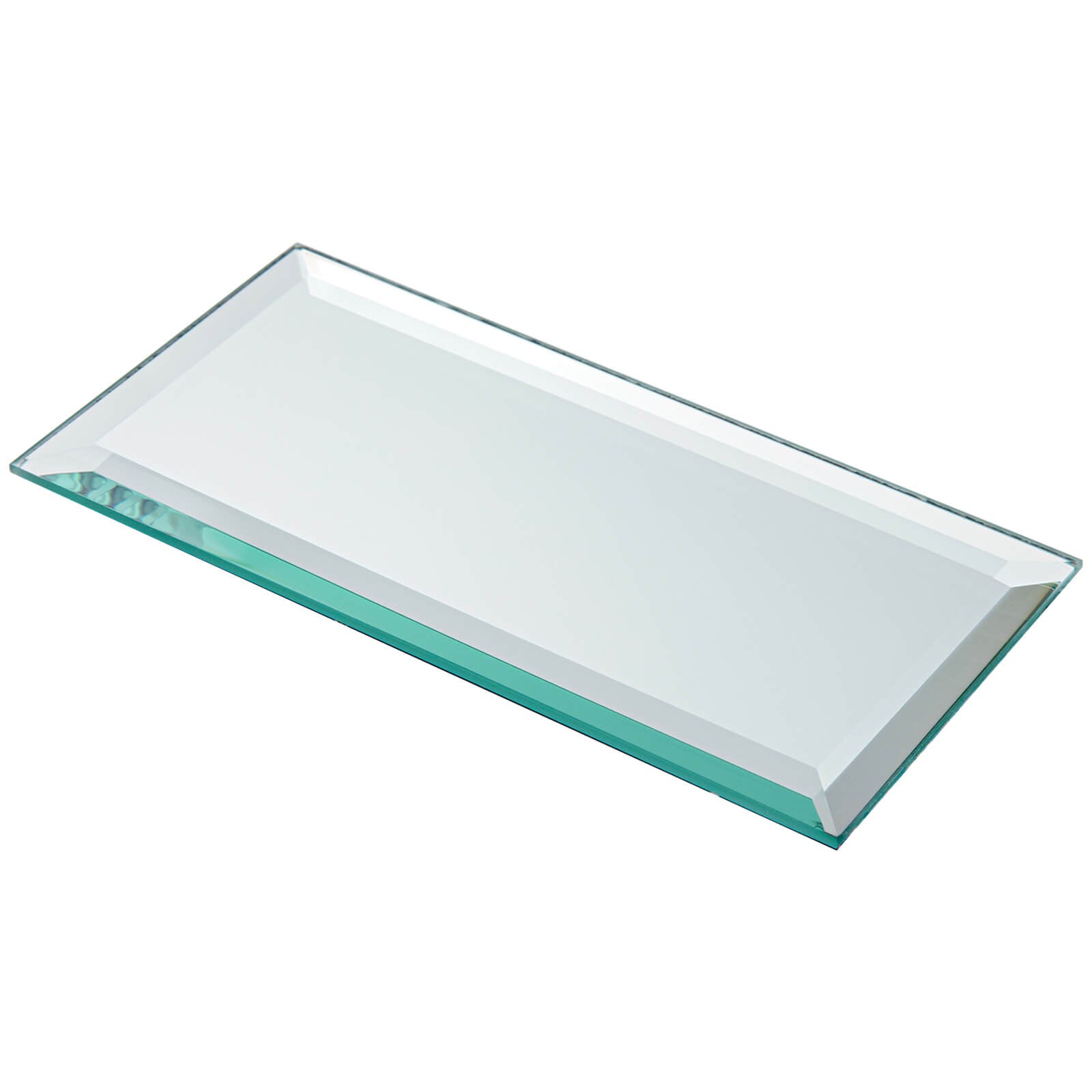 Peel And Stick Silver Beveled Mirror Glass Tile, Subway, 3*6 Inches, Glossy, MT13
