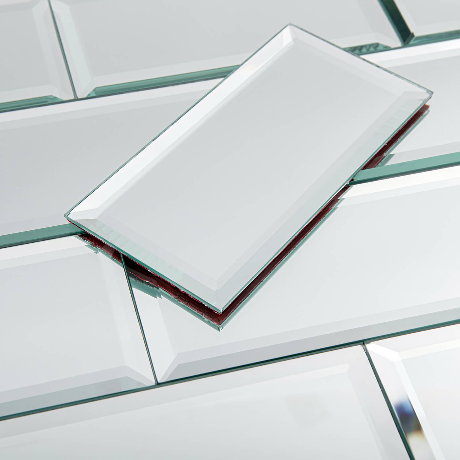 Mirror Subway Tile, Beveled Mirror Backsplash 3x6 Inch for Kitchen Bathroom Wall (40 Pcs, 5 SQ.FT.)