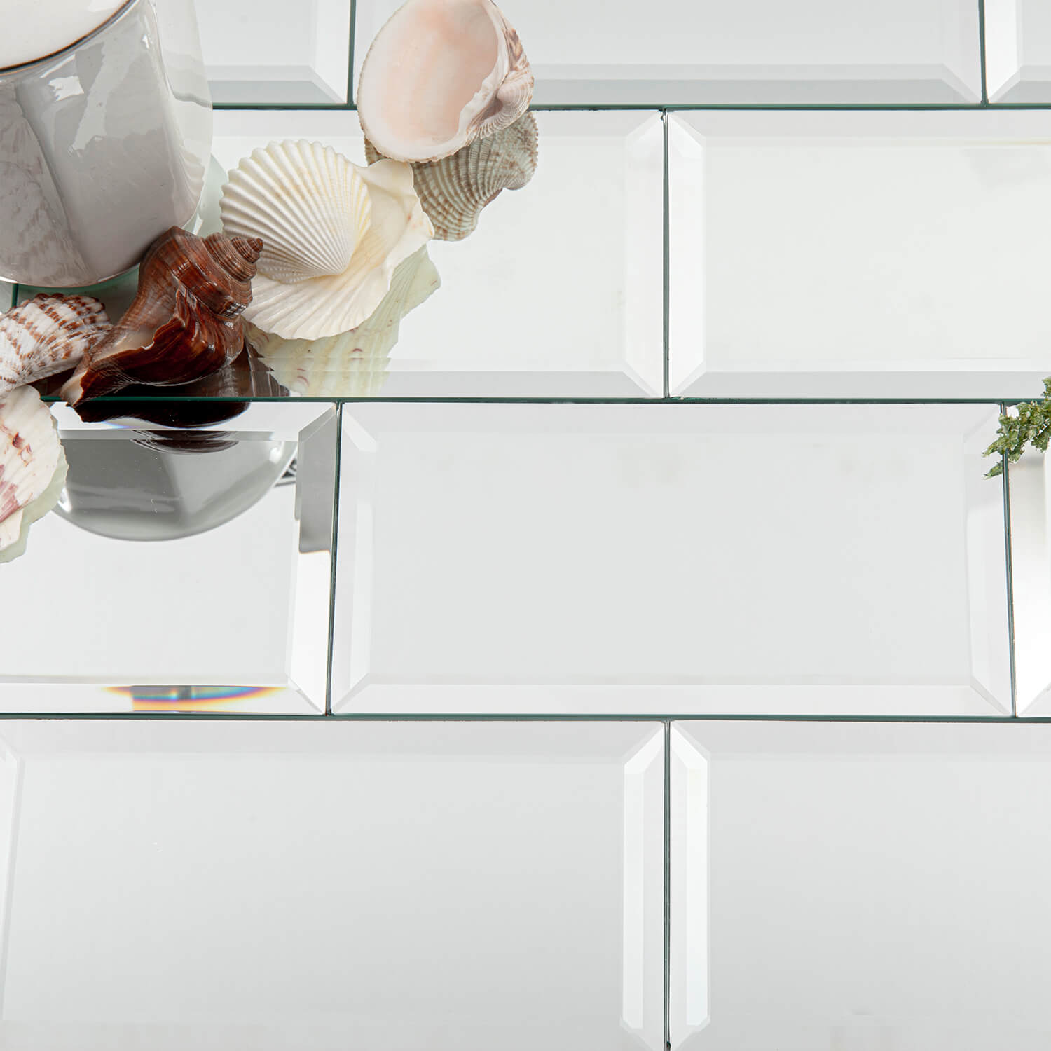 Mirror Subway Tile, Beveled Mirror Backsplash 3x6 Inch for Kitchen Bathroom Wall (40 Pcs, 5 SQ.FT.)