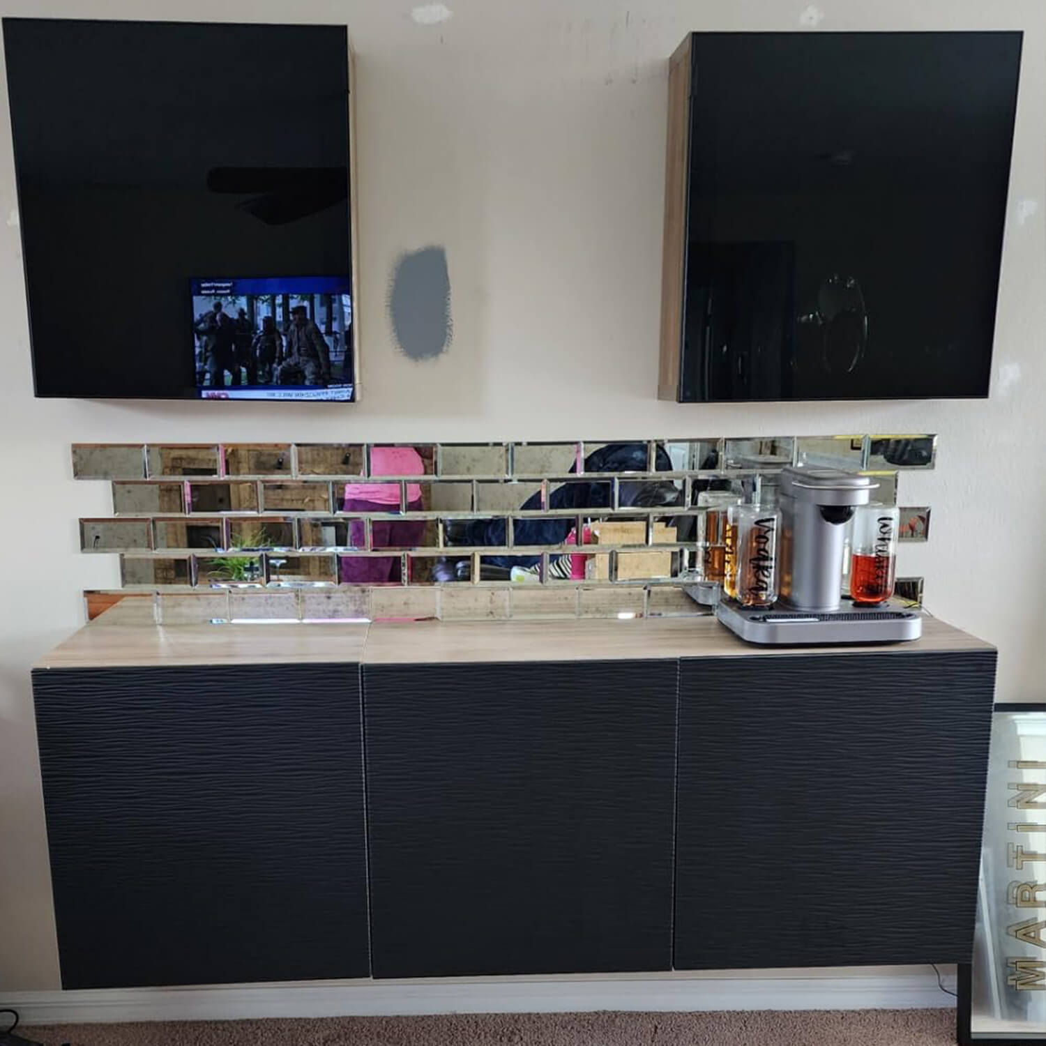 Peel and Stick Beveled Antique Mirror Tile Subway Mirror Glass Backsplash 3x6 Inch for Kitchen Bathroom Wall (40 Pcs, 5 SQ.FT.)