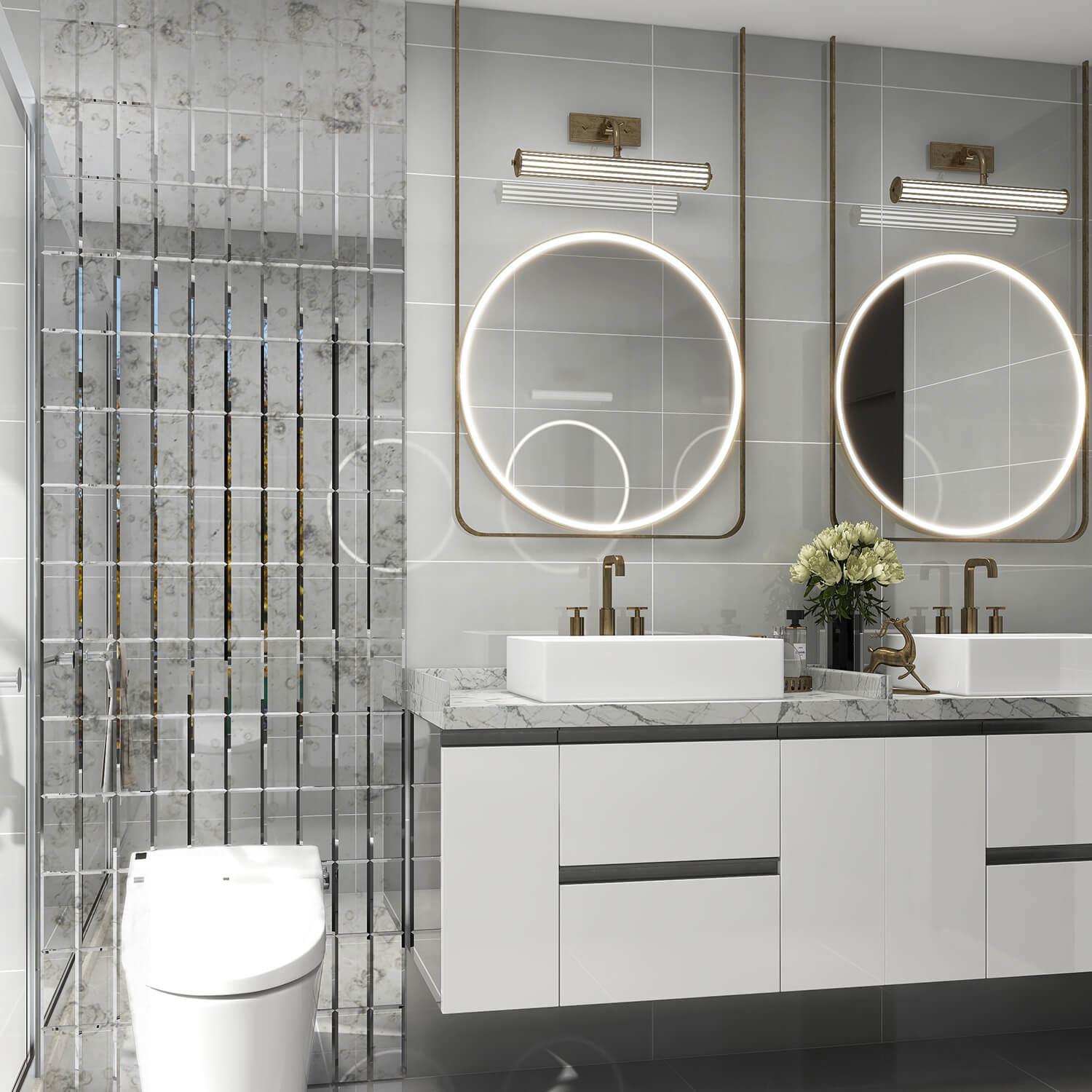 Peel and Stick Beveled Antique Mirror Tile Subway Mirror Glass Backsplash 3x6 Inch for Kitchen Bathroom Wall (40 Pcs, 5 SQ.FT.)