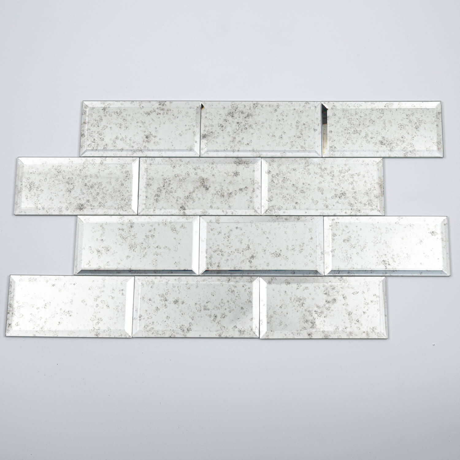 Light Antique Mirror Tile, Beveled Subway Mirror Backsplash 3x6 Inch for Kitchen Bathroom Wall (40 Pcs, 5 SQ.FT.)