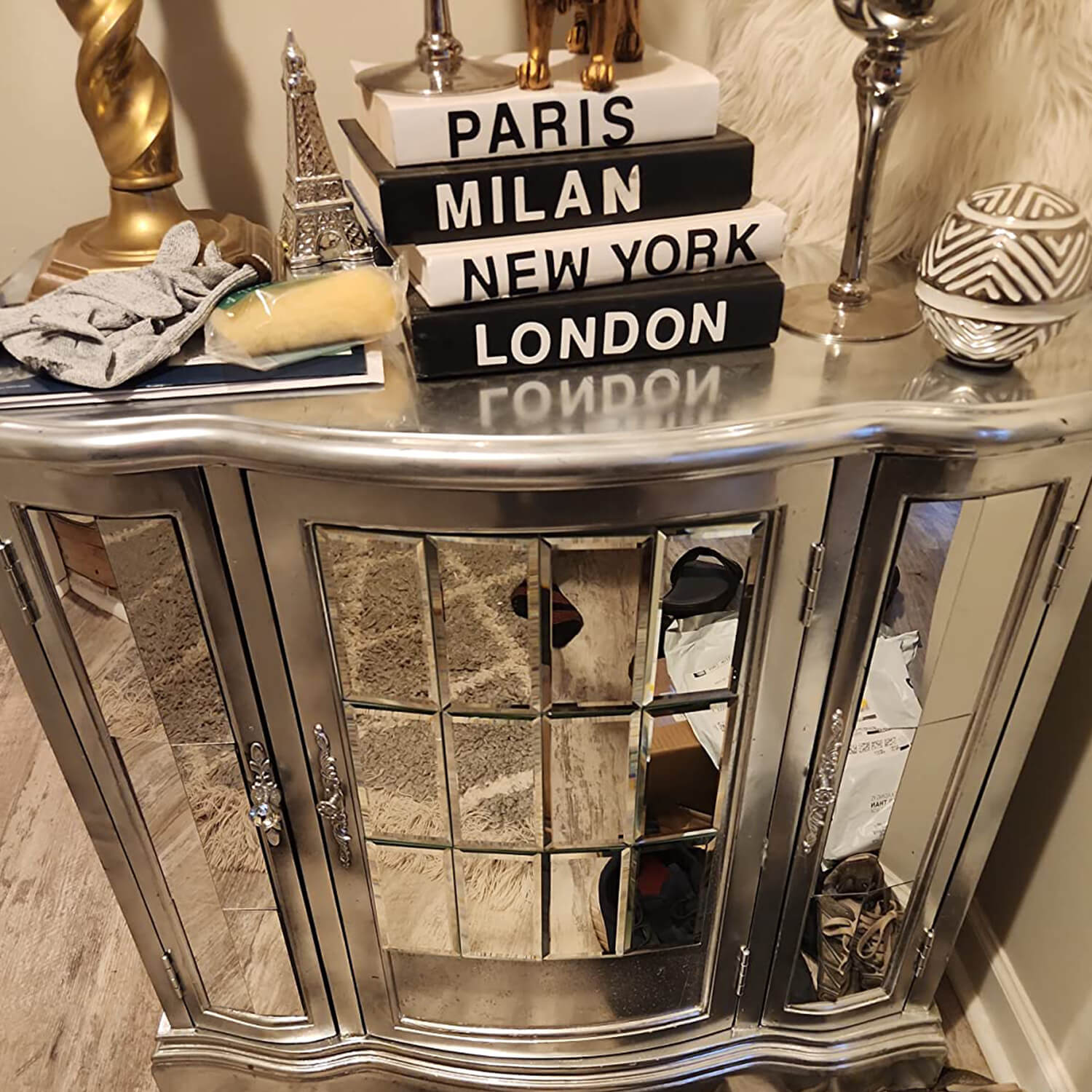 Peel and Stick Beveled Antique Mirror Tile Subway Mirror Glass Backsplash 3x6 Inch for Kitchen Bathroom Wall (40 Pcs, 5 SQ.FT.)