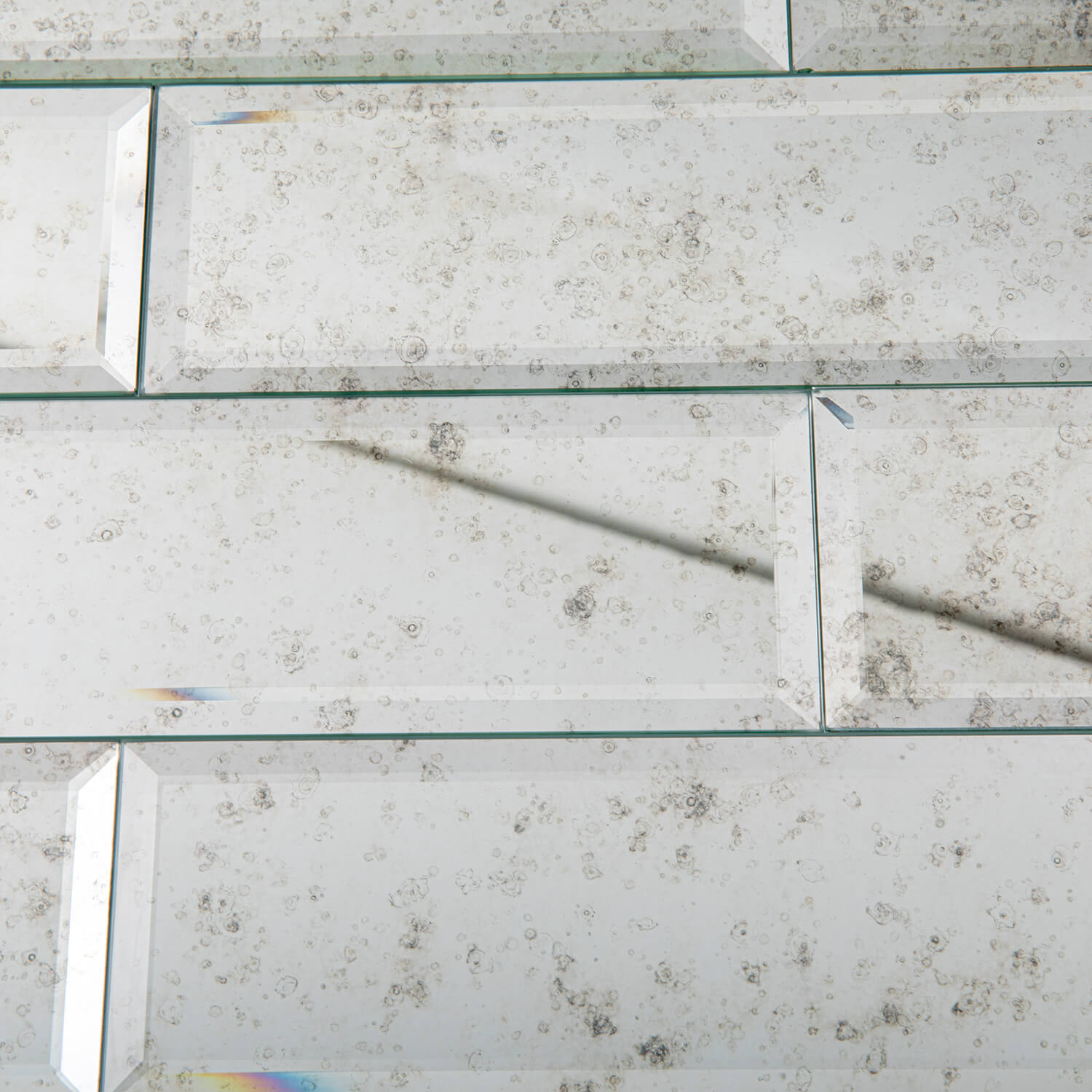 Light Antique Mirror Tile, Beveled Subway Mirror Backsplash 3x12 Inch for Kitchen Bathroom Wall (20 Pcs, 5 SQ.FT.)