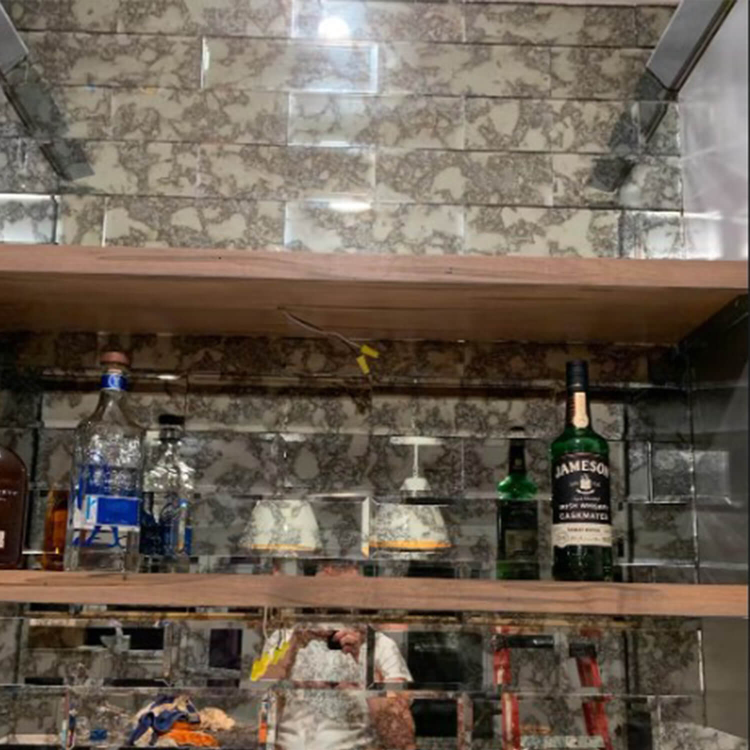 Peel and Stick Antique Beveled Mirror Tile Subway Mirror Glass Backsplash 3x6 Inch for Kitchen Bathroom Wall (40 Pcs, 5 SQ.FT.)