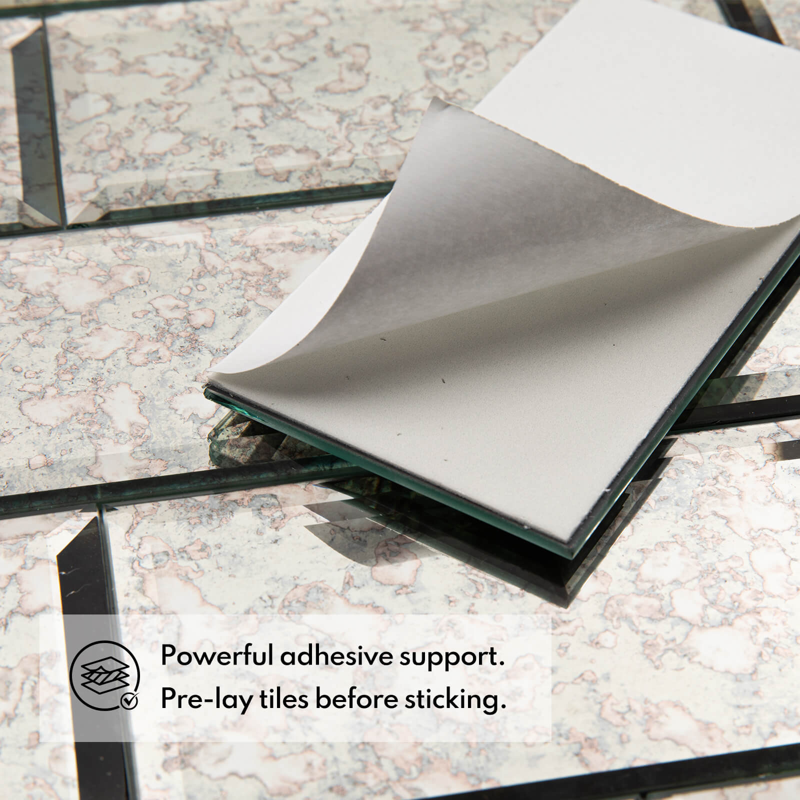 Peel and Stick Antique Beveled Mirror Tile Subway Mirror Glass Backsplash 3x6 Inch for Kitchen Bathroom Wall (40 Pcs, 5 SQ.FT.)